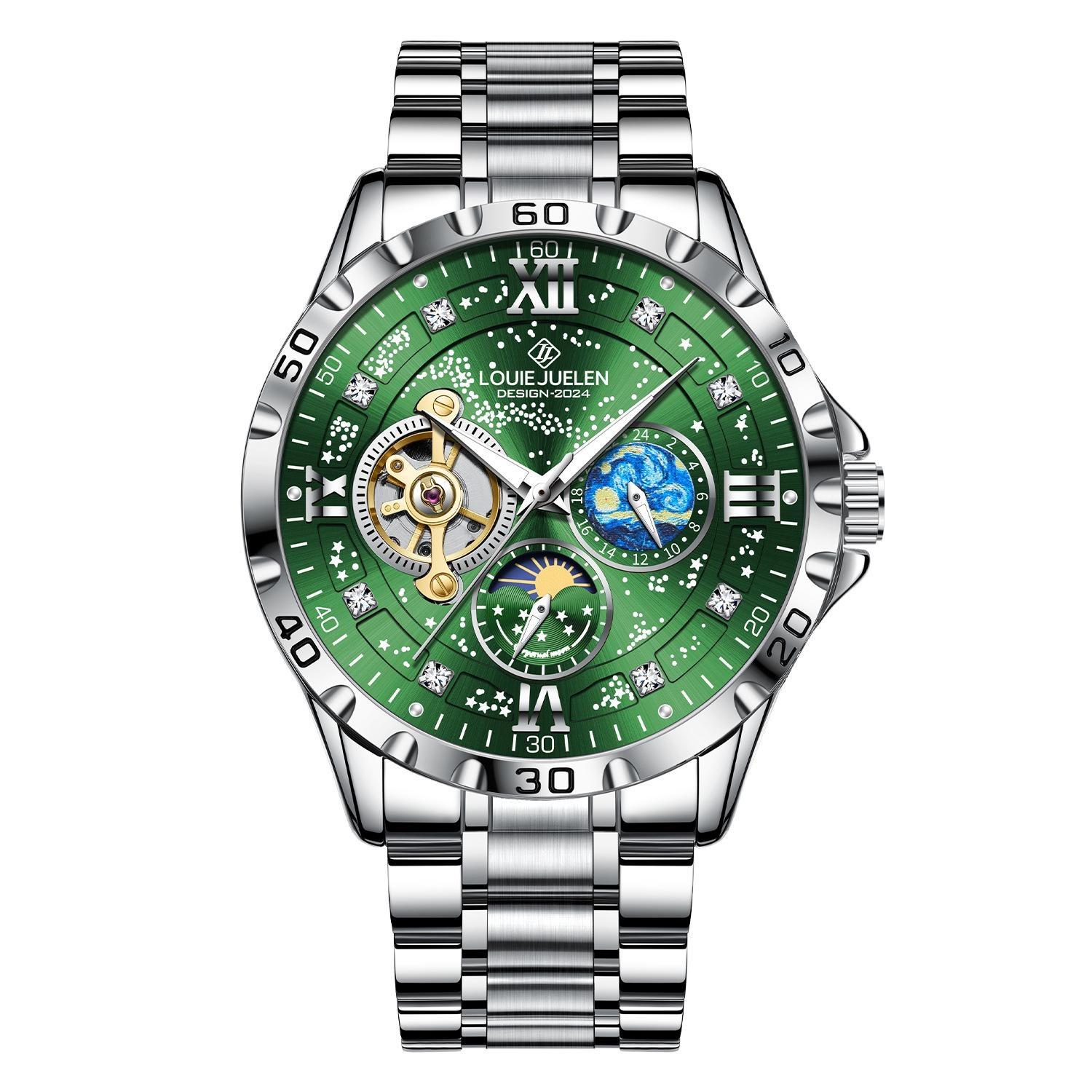 Luxury Automatic Mechanical Men Watch Fashion Moon Phase Business Watches Hollow Tourbillon Stainless Steel Men Wristwatch зелёный
Luxury Automatic Mechanical Men Watch Fashion Moon Phase Business Watches Hollow Tourbillon Stainless Steel Men Wristwatch зелёный