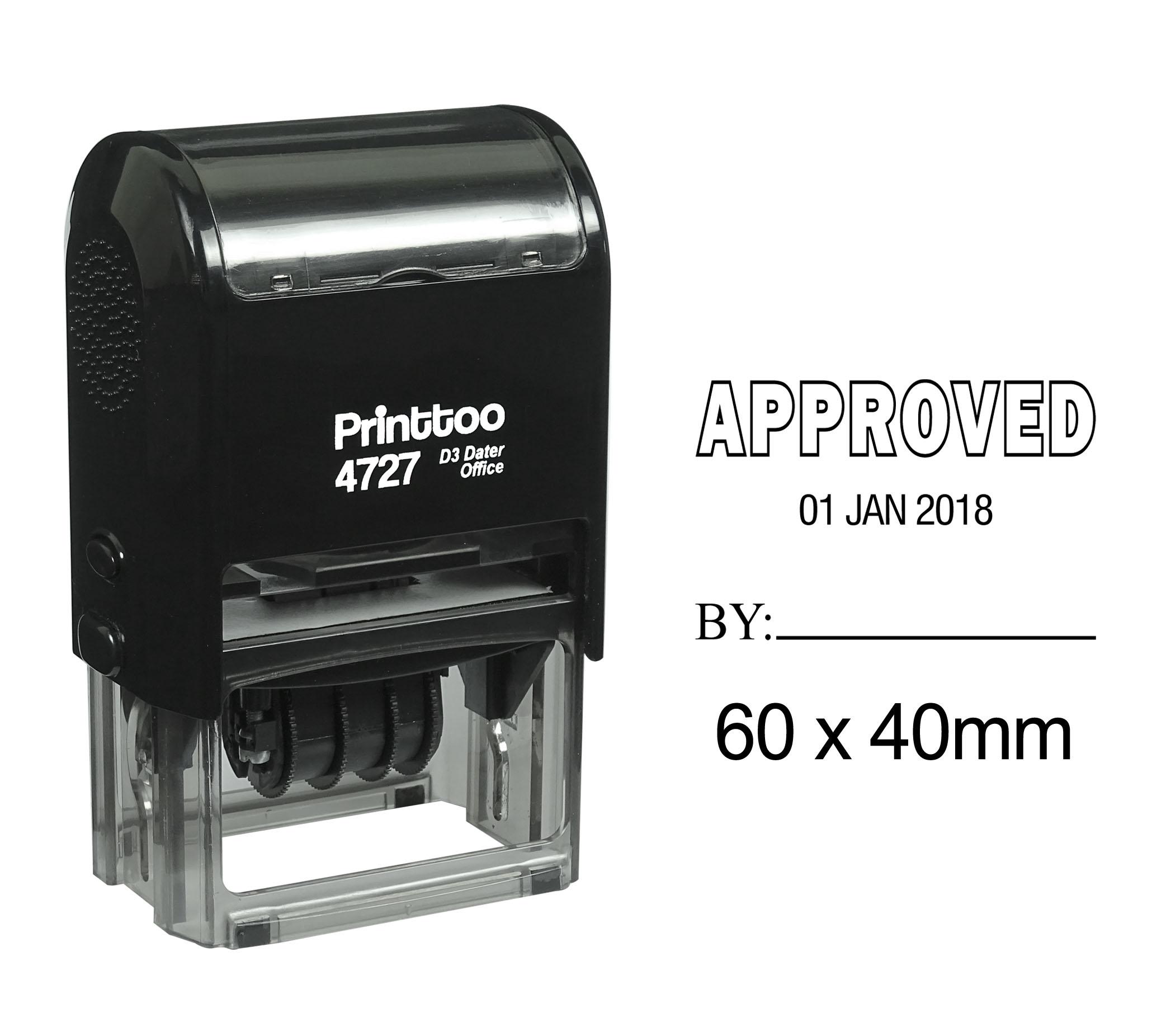 Printtoo Dater Stamp Self Inking With Approved By Text Office Канцелярские товары Date Rubber 60 mm x 40 mm.(Approx) чёрный
Printtoo Dater Stamp Self Inking With Approved By Text Office Канцелярские товары Date Rubber 60 mm x 40 mm.(Approx) чёрный