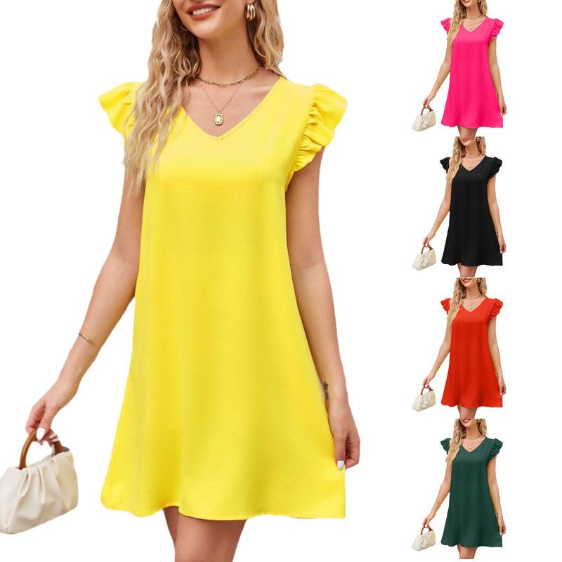 Women s Beach Dress 2024 Summer New V-neck Bubble Sleeve Loose Dress Multicolour Women s Summer Sundresses Soft Comfy Dress L жовтий
Women s Beach Dress 2024 Summer New V-neck Bubble Sleeve Loose Dress Multicolour Women s Summer Sundresses Soft Comfy Dress L жовтий