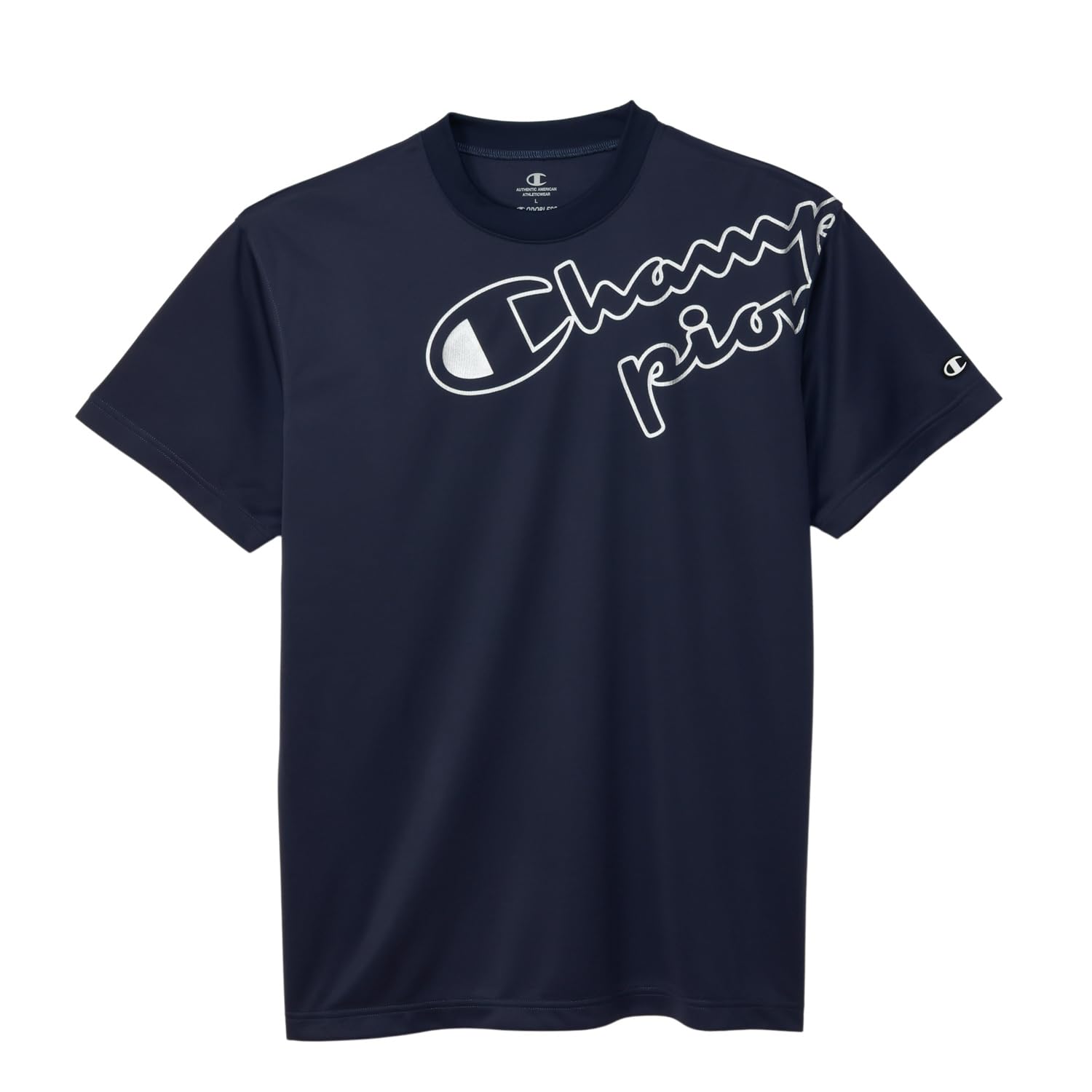 Champion Short Sleeve Odor with Graphic Logo Print Men s T-Shirt, Navy, C3-BV302, 100% Polyester, Antibacterial, Resistant, Breathable, Quick-Drying,
Champion Short Sleeve Odor with Graphic Logo Print Men s T-Shirt, Navy, C3-BV302, 100% Polyester, Antibacterial, Resistant, Breathable, Quick-Drying,