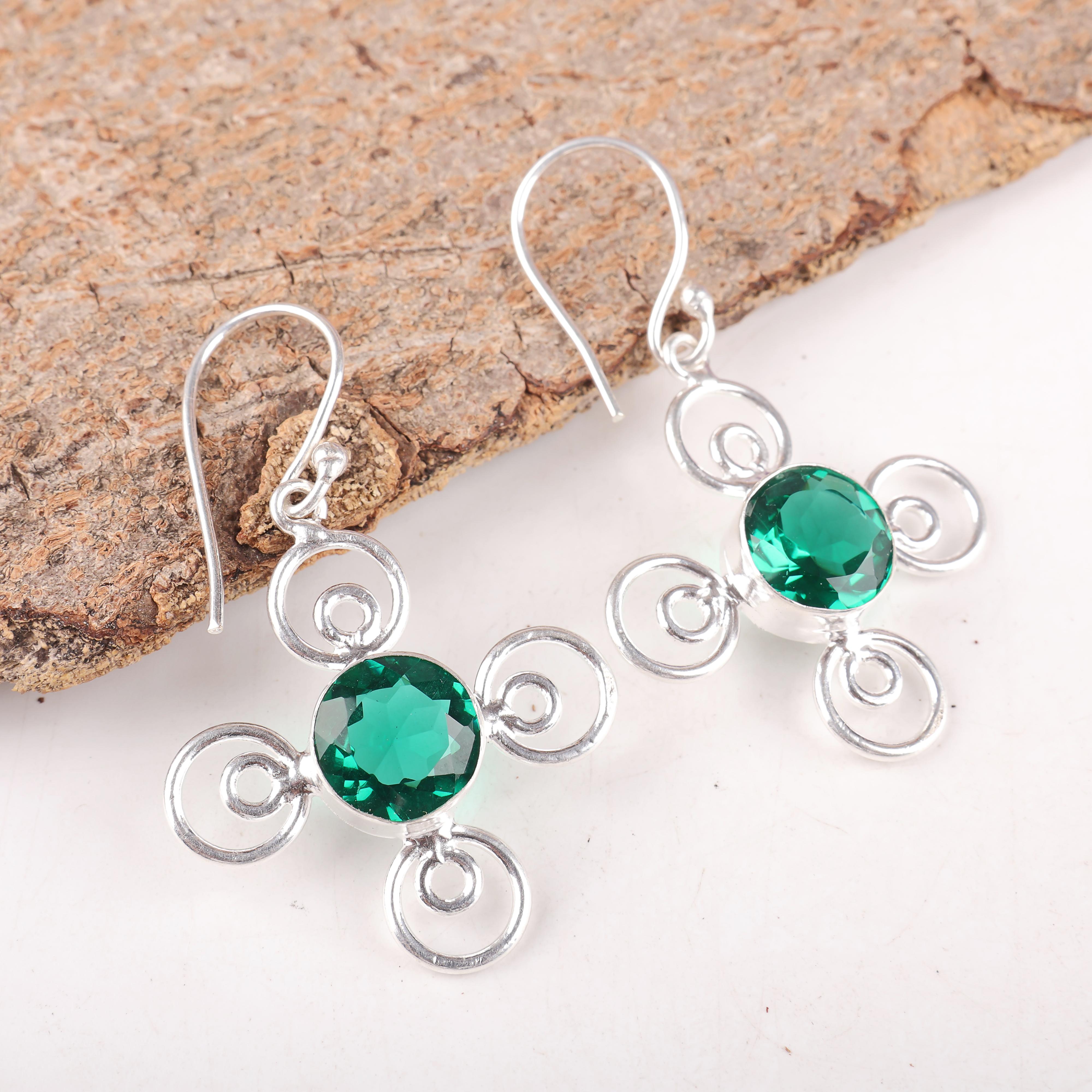 Green Emerald Handmade Boho Jewelry, Attractive Earrings For Gift, 925 Sterling Silver Earrings For Wedding Gift 1.74 Inches зелений
Green Emerald Handmade Boho Jewelry, Attractive Earrings For Gift, 925 Sterling Silver Earrings For Wedding Gift 1.74 Inches зелений