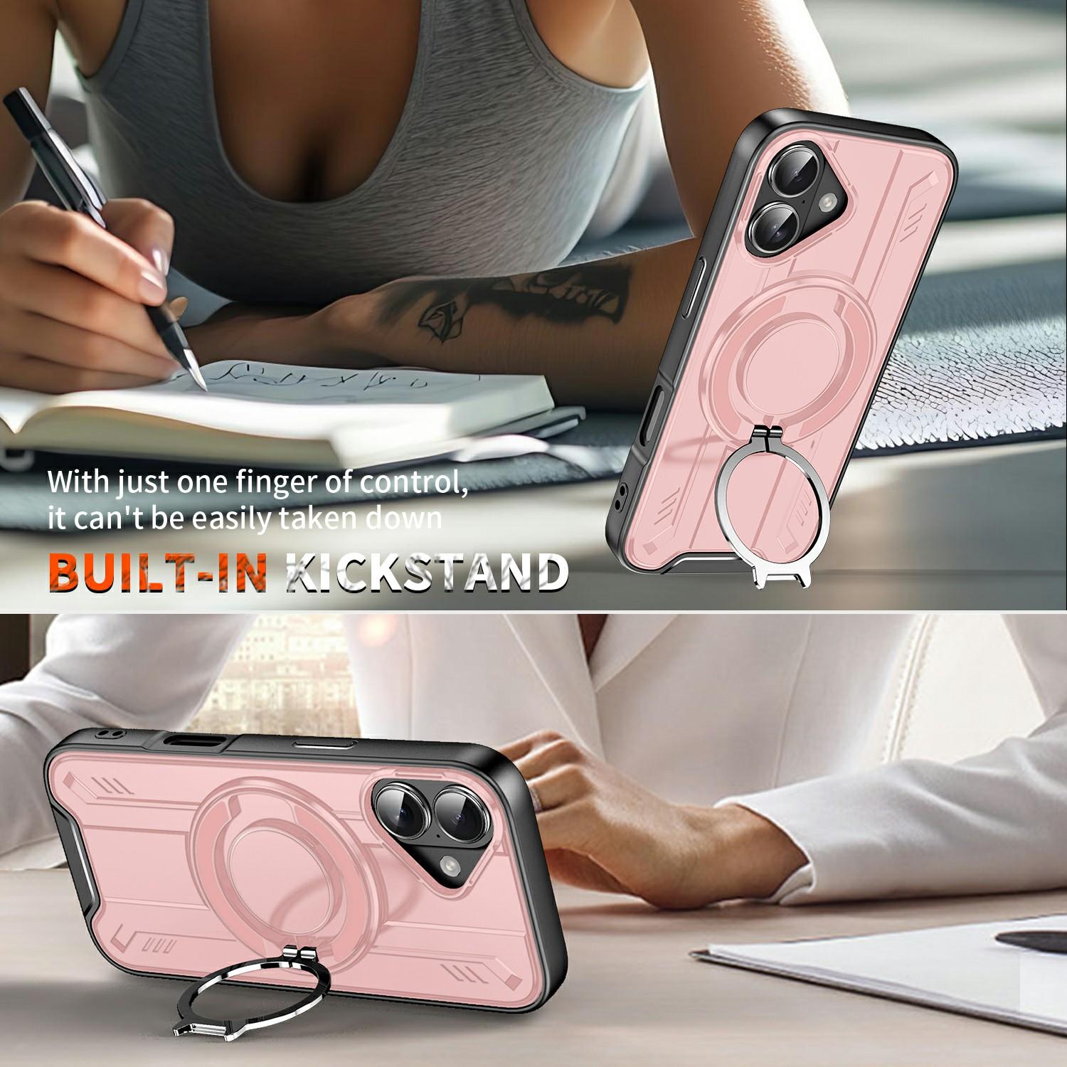 For iPhone 17 Case Compatible with MagSafe Rotating Ring Kickstand PC+TPU Shockproof Phone Cover Purple
For iPhone 17 Case Compatible with MagSafe Rotating Ring Kickstand PC+TPU Shockproof Phone Cover Purple
