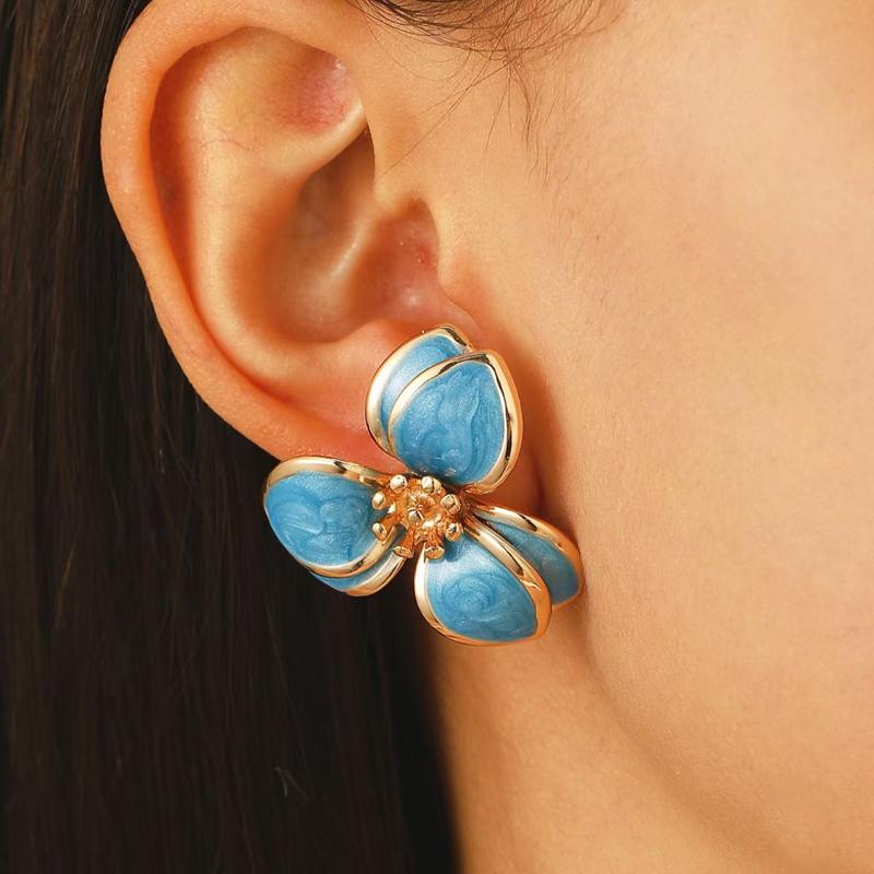 Korean Colorful Drip Oil Flower Stud Earrings for Women Minimalist Metal Double-Layer Floral Temperament Earrings Zircon Gifts
Korean Colorful Drip Oil Flower Stud Earrings for Women Minimalist Metal Double-Layer Floral Temperament Earrings Zircon Gifts