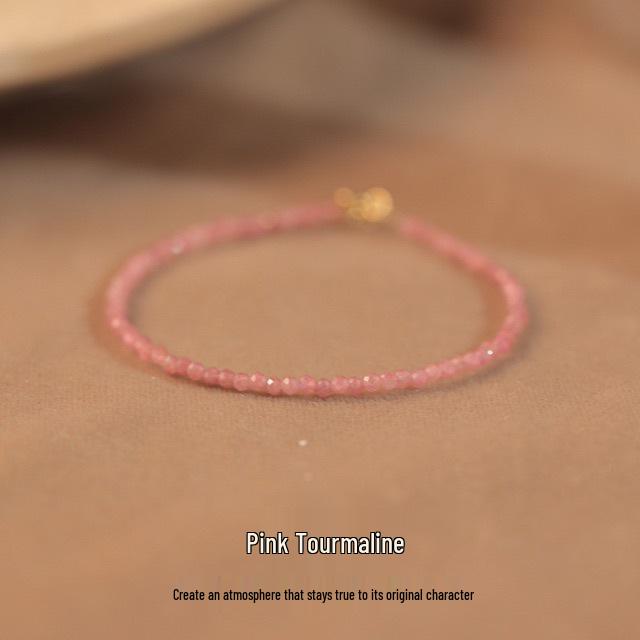 Exquisite Handmade Pink Tourmaline Bracelet for Women - Natural Beaded Crystal Jewelry Pink 2mm Faceted Bracelet 17cm Circumference
Exquisite Handmade Pink Tourmaline Bracelet for Women - Natural Beaded Crystal Jewelry Pink 2mm Faceted Bracelet 17cm Circumference