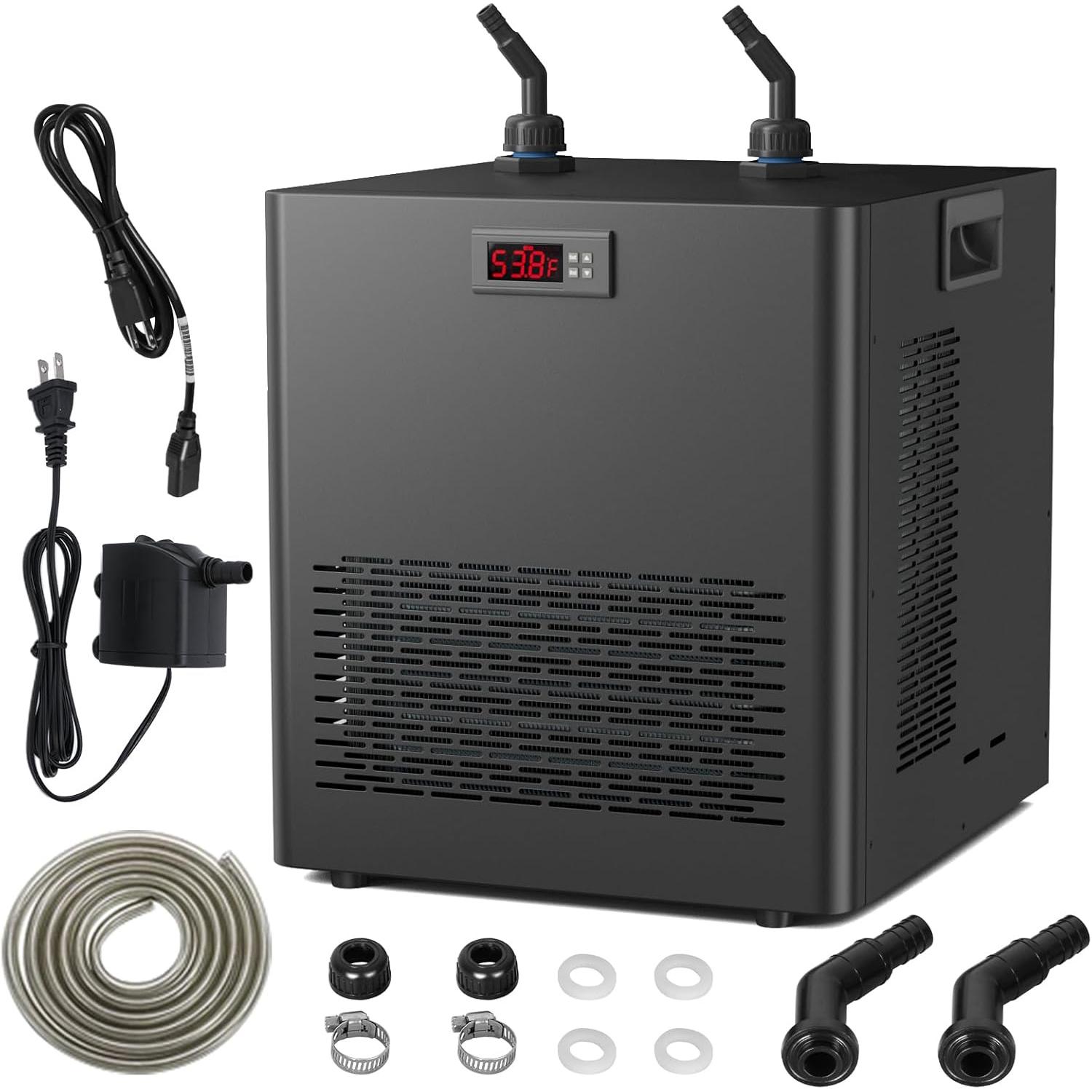Aquarium Chiller 132gal 500L, 1/2 HP Active Aqua Chiller for Axolotl,Hydroponic System,Sea/Fresh Water,Fish Tank,Water Chiller
Aquarium Chiller 132gal 500L, 1/2 HP Active Aqua Chiller for Axolotl,Hydroponic System,Sea/Fresh Water,Fish Tank,Water Chiller