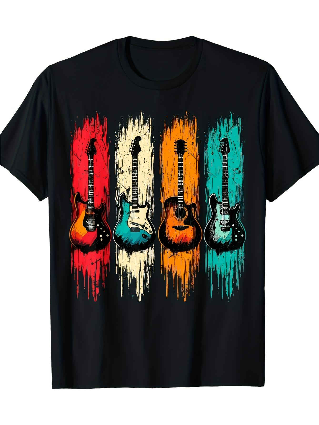 Men S Vintage Guitar Graphic T-Shirt | 100% Black Music Tee with Colorful Splash Design M
Men S Vintage Guitar Graphic T-Shirt | 100% Black Music Tee with Colorful Splash Design M