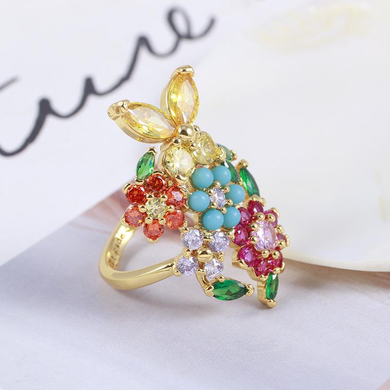 European And American Jewelry Wholesale Colorful Zircon Flowers Brocade Butterfly Flowers Forest Sweet Ring Ring 7
European And American Jewelry Wholesale Colorful Zircon Flowers Brocade Butterfly Flowers Forest Sweet Ring Ring 7