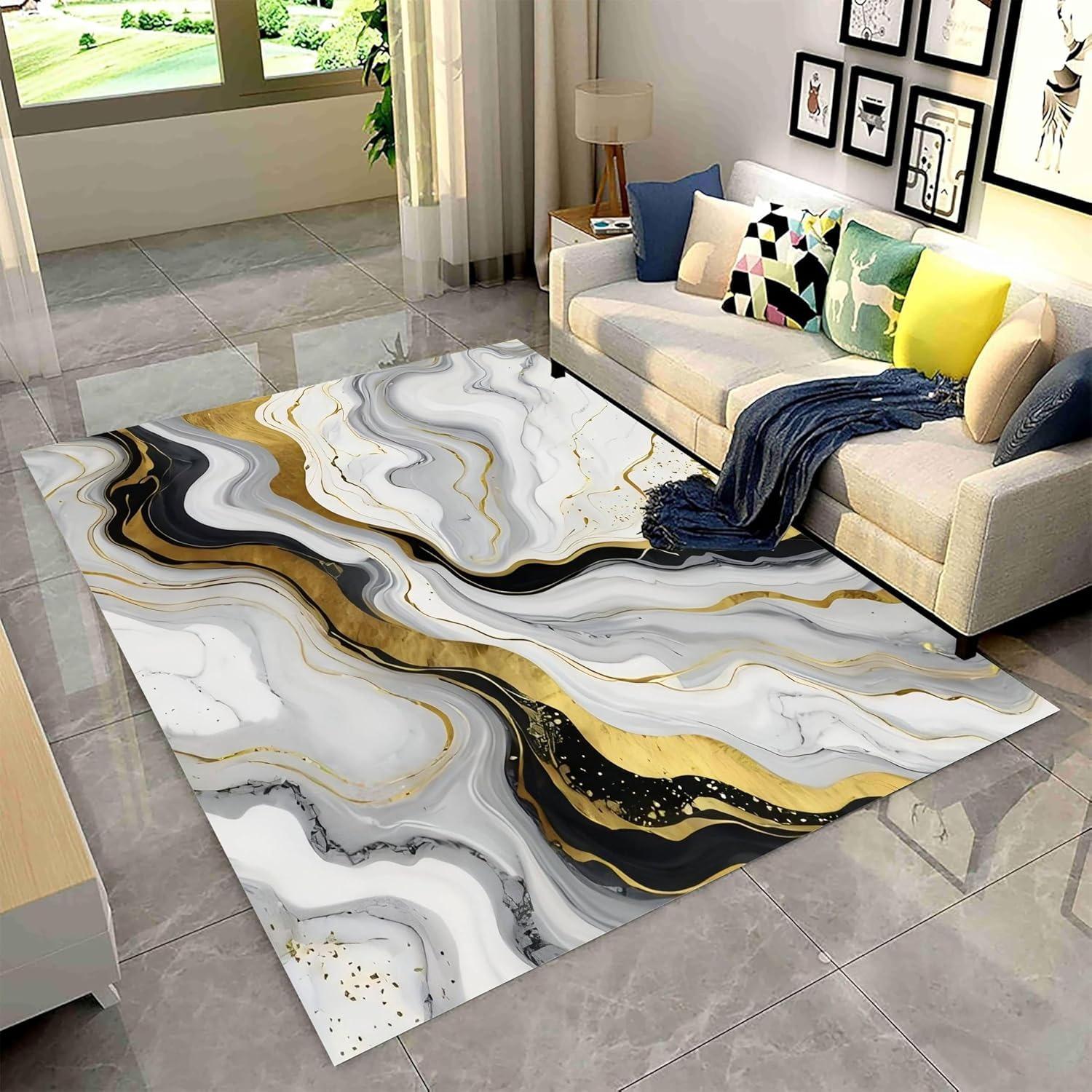 Modern Abstract Area Rug Marble Kitchen Runner Non-Slip Soft Rug Contemporary Bedroom Office Living Room Non Shedding Rugs 40X60cm
Modern Abstract Area Rug Marble Kitchen Runner Non-Slip Soft Rug Contemporary Bedroom Office Living Room Non Shedding Rugs 40X60cm