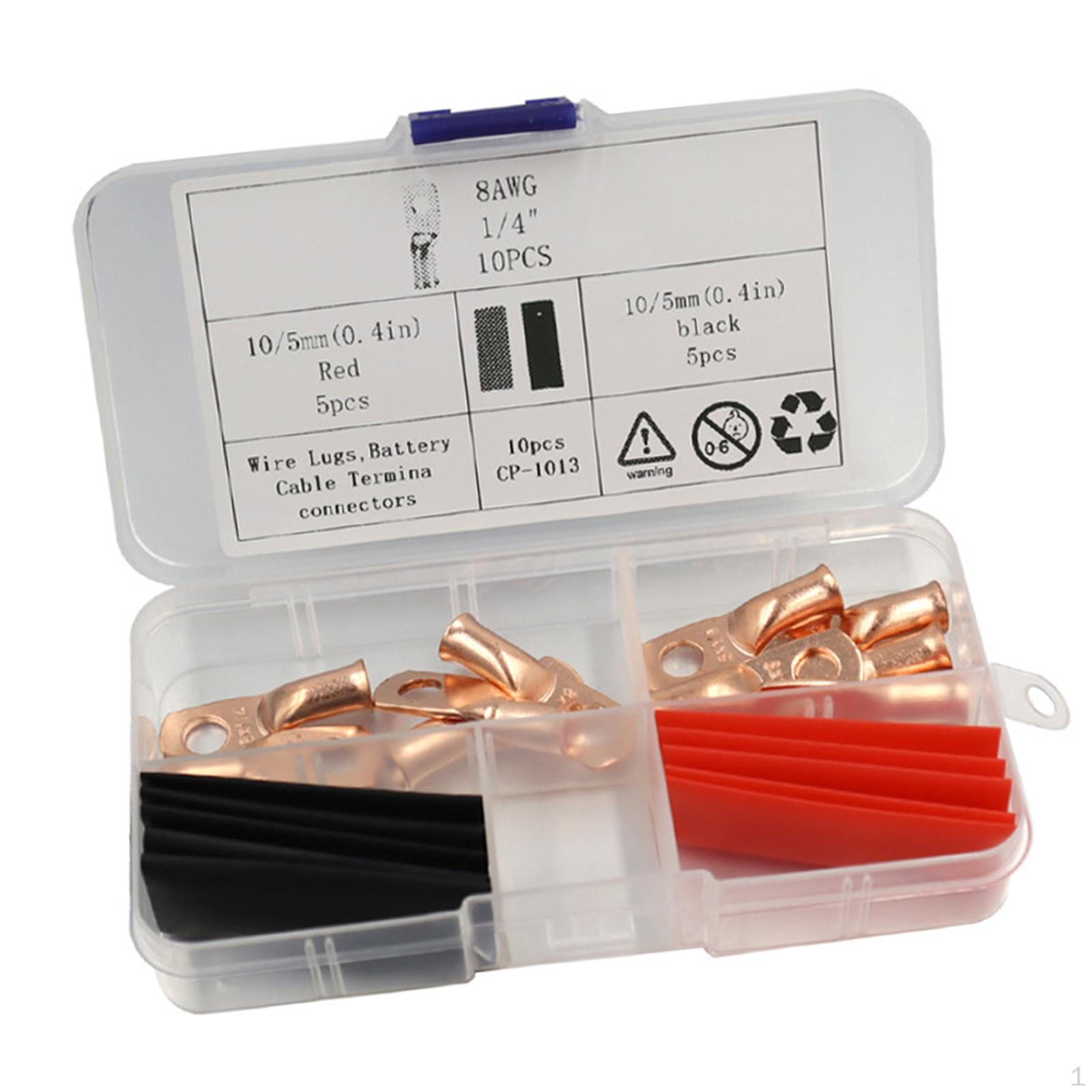 AWG Lugs Closed Terminals Connectors with Heat Shrink Tubing Boat Distribution Box Marine Vehicle AWG8 1 4
AWG Lugs Closed Terminals Connectors with Heat Shrink Tubing Boat Distribution Box Marine Vehicle AWG8 1 4