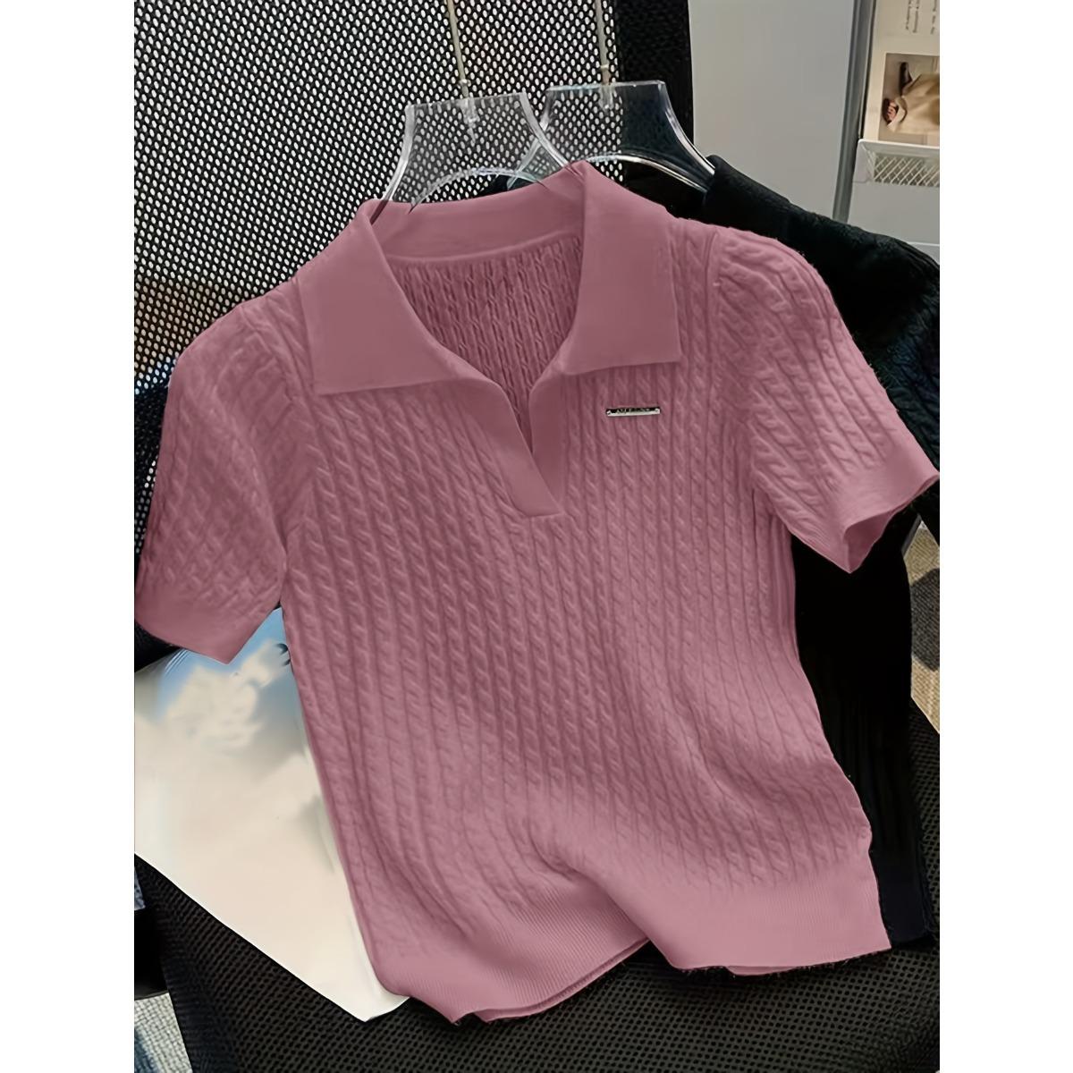 Temperament Lapel Ice Silk Knit Top Летняя свободная тонкая футболка с короткими рукавами one size розовый
Temperament Lapel Ice Silk Knit Top Летняя свободная тонкая футболка с короткими рукавами one size розовый