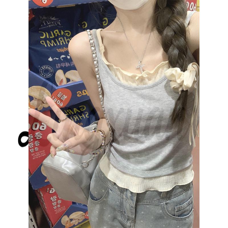 Summer Korean Style Slim Fit Contrast Color Two-Piece Design Camisole - Pure Cotton Vest Top Small сірий колір
Summer Korean Style Slim Fit Contrast Color Two-Piece Design Camisole - Pure Cotton Vest Top Small сірий колір