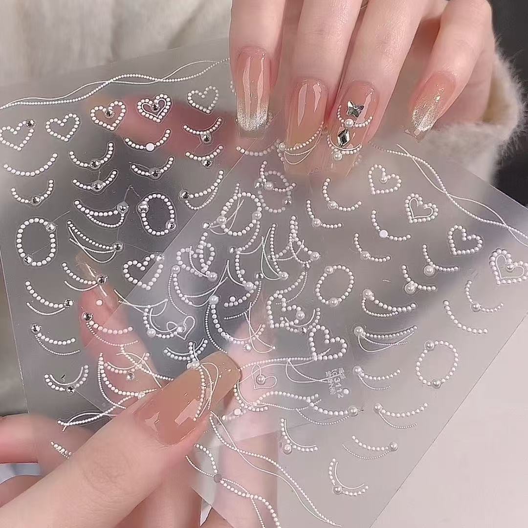 New Pearl Love Nail Art Sticker Three-dimensional Relief French Crystal Diamond Love Heart Sticker Nail Decal Back Pad T156-Pearl Love, Crystal Diamond Model
New Pearl Love Nail Art Sticker Three-dimensional Relief French Crystal Diamond Love Heart Sticker Nail Decal Back Pad T156-Pearl Love, Crystal Diamond Model