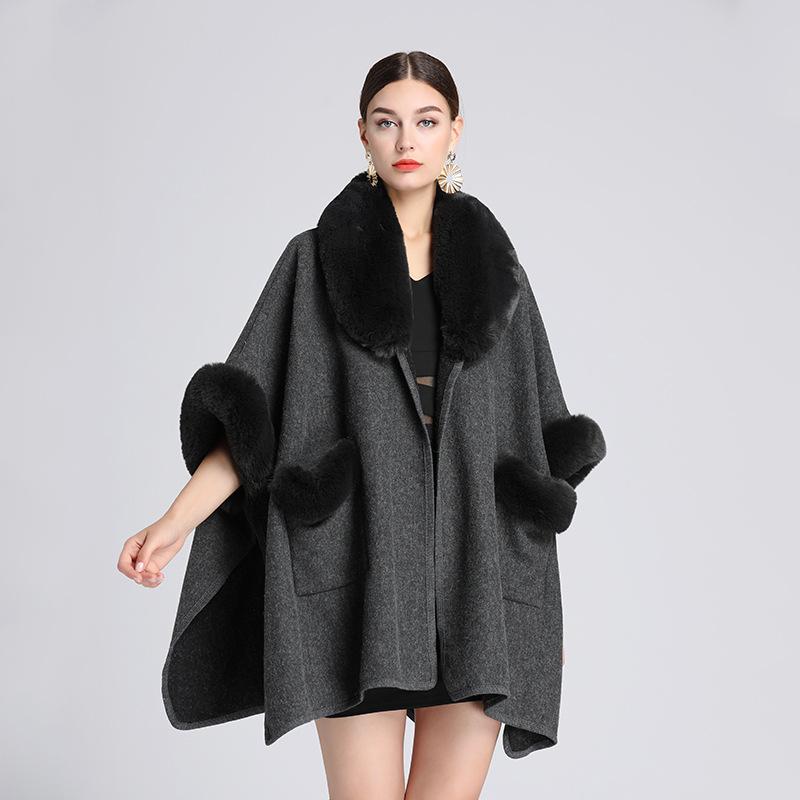 YYFS Женская мода Повседневная Осень Зима Однотонные принты Рукава 3/4 Куртки и пальто Пуховики One size темно-серого