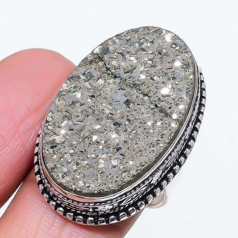 Натуральный Пирит Друза Драгоценный Камень 925 Стерлинговое Серебро Ювелирное Кольцо Размер 9 Y7B73
Натуральный Пирит Друза Драгоценный Камень 925 Стерлинговое Серебро Ювелирное Кольцо Размер 9 Y7B73
