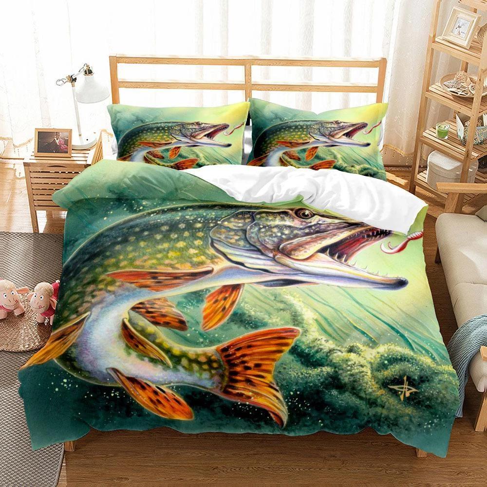 Fishing Bedding Set Hunting Down Duvet Cover Queen King Single Duvet Cover Pillowcase 2/3pc Gift Soft Bedroom Decoration DE 100x135cm
Fishing Bedding Set Hunting Down Duvet Cover Queen King Single Duvet Cover Pillowcase 2/3pc Gift Soft Bedroom Decoration DE 100x135cm