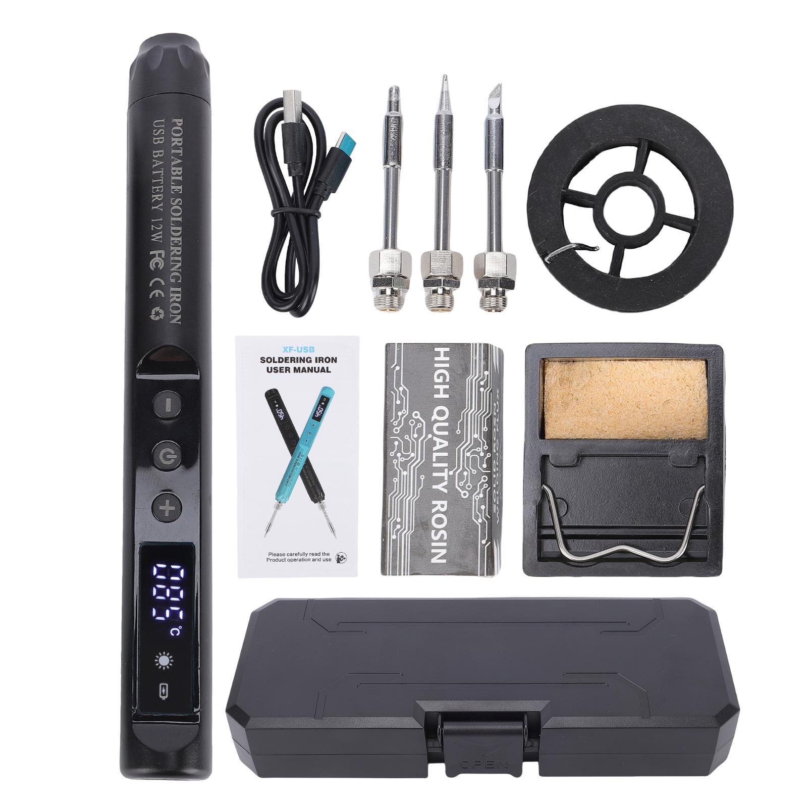 Cordless Soldering Iron Kit with LCD Screen, USB-C Rechargeable, 200-450℃ Adjustable Temperature, Auto Sleep, for Electronics Re світло-синій колір
Cordless Soldering Iron Kit with LCD Screen, USB-C Rechargeable, 200-450℃ Adjustable Temperature, Auto Sleep, for Electronics Re світло-синій колір