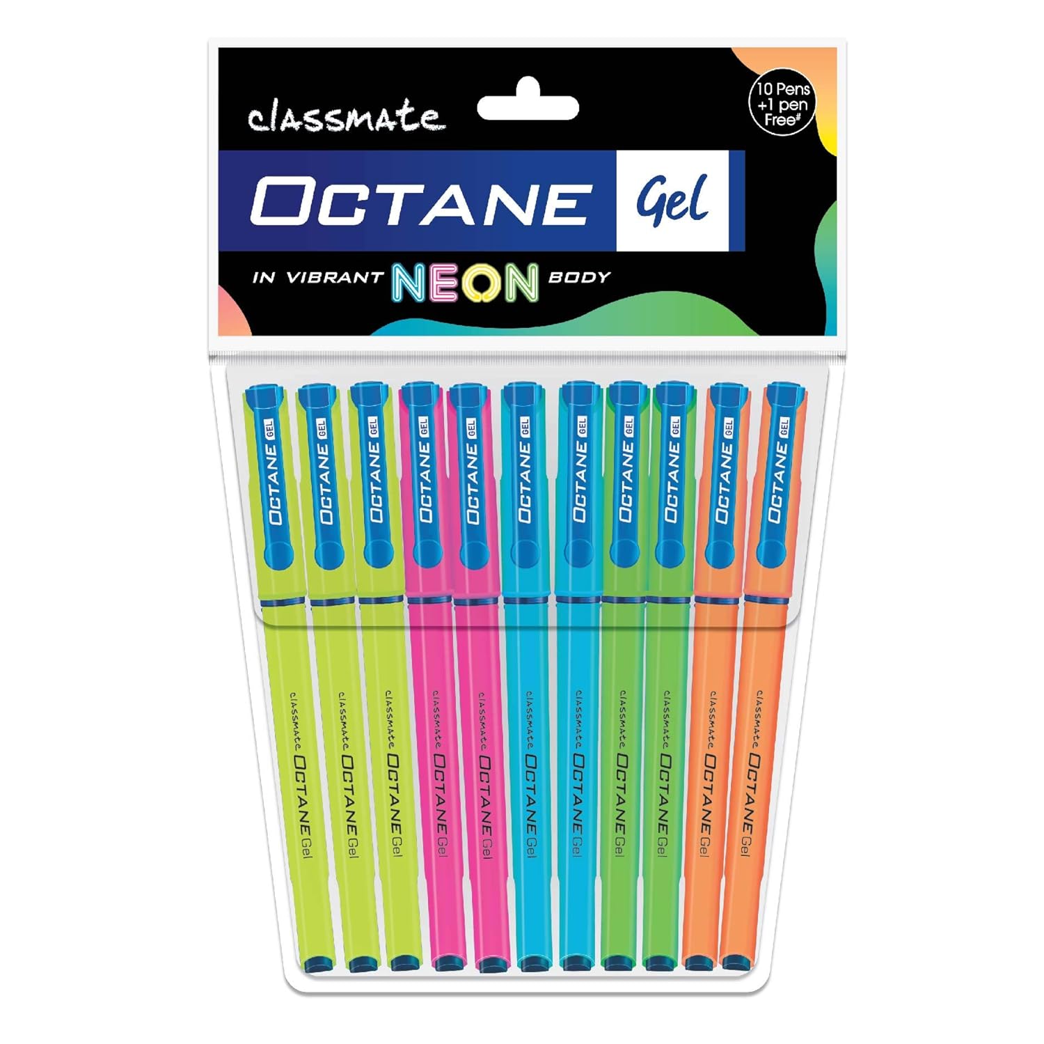 Гелевая ручка Classmate Octane, серия Neon (синий)- Упаковка из 10 ручек + 1 ручка бесплатно
Гелевая ручка Classmate Octane, серия Neon (синий)- Упаковка из 10 ручек + 1 ручка бесплатно