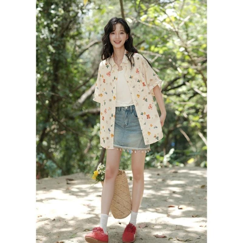 Floral Women s Short Sleeved Shirts Summer Casual Versatile Pocket Blouse Korean Sweet Versatile Ladies Clothing S
Floral Women s Short Sleeved Shirts Summer Casual Versatile Pocket Blouse Korean Sweet Versatile Ladies Clothing S