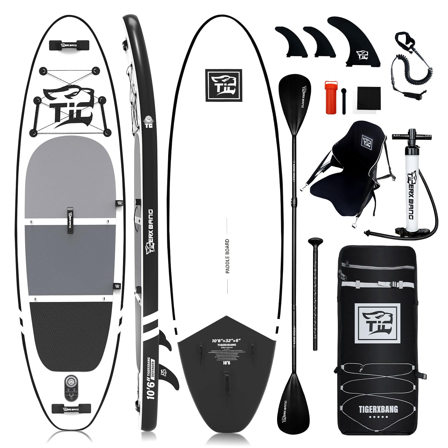 TIGERXBANG Надувная доска для гребли стоя Sup Board Длина 320 см Ширина 82 см Толщина 15 см Грузоподъемность Доска для гребли с двойным веслом с каяком
TIGERXBANG Надувная доска для гребли стоя Sup Board Длина 320 см Ширина 82 см Толщина 15 см Грузоподъемность Доска для гребли с двойным веслом с каяком