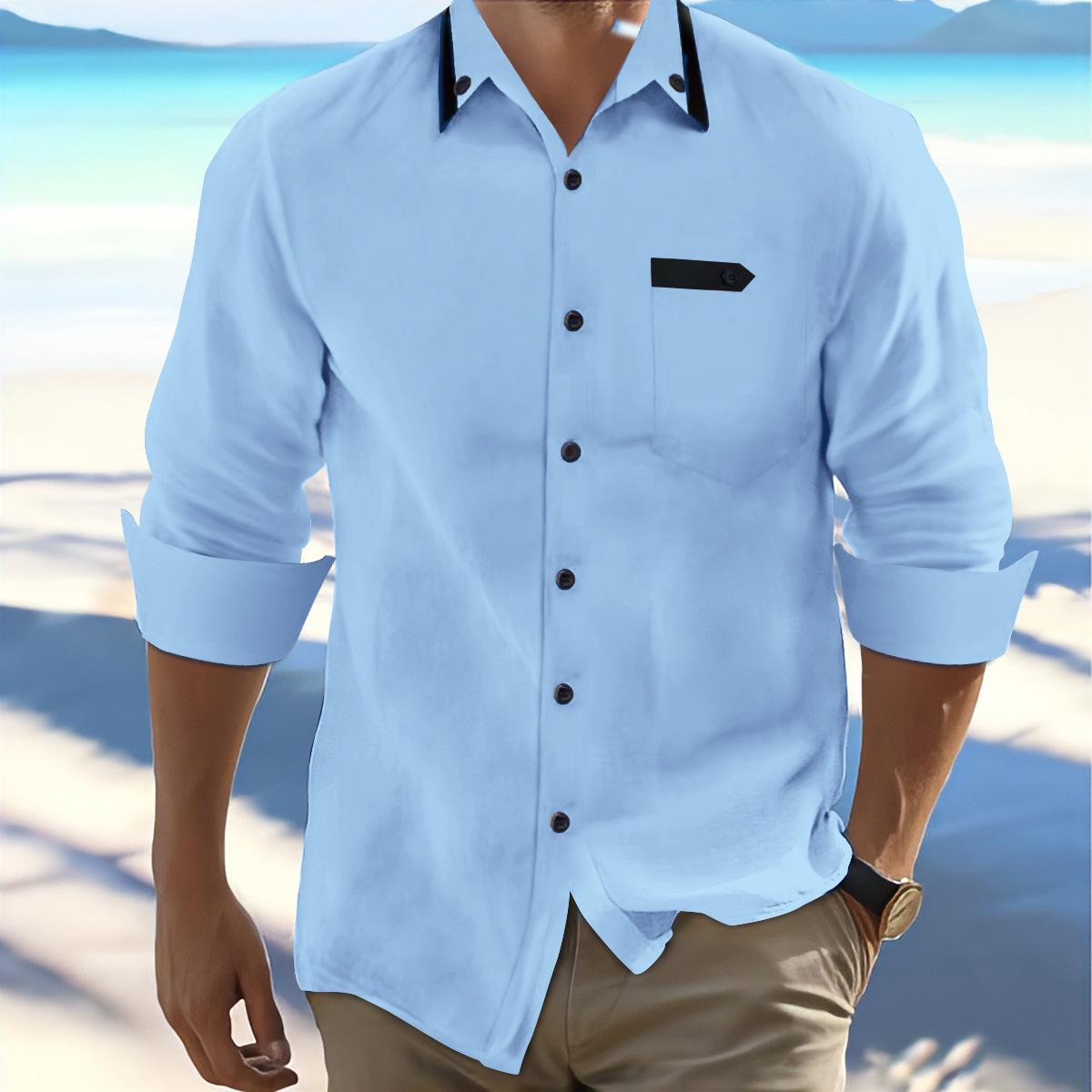 European and American Cross-border Spring and Autumn New Men s Retro Cotton and Linen Casual Loose, Long-sleeved Shirt XXXL небо синє кольору
European and American Cross-border Spring and Autumn New Men s Retro Cotton and Linen Casual Loose, Long-sleeved Shirt XXXL небо синє кольору