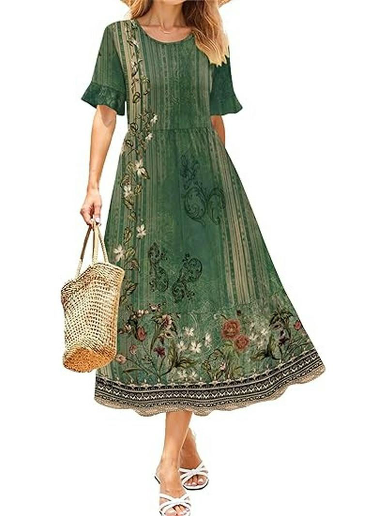 2026 Summer Printed Pleated Layered Short-Sleeve Pocket Dress XL
2026 Summer Printed Pleated Layered Short-Sleeve Pocket Dress XL