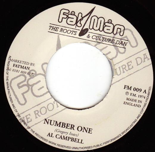 7inch Record AL CAMPBELL Number One FM009 Fat Man 2002 UK Reggae Ska Dub Used
7inch Record AL CAMPBELL Number One FM009 Fat Man 2002 UK Reggae Ska Dub Used