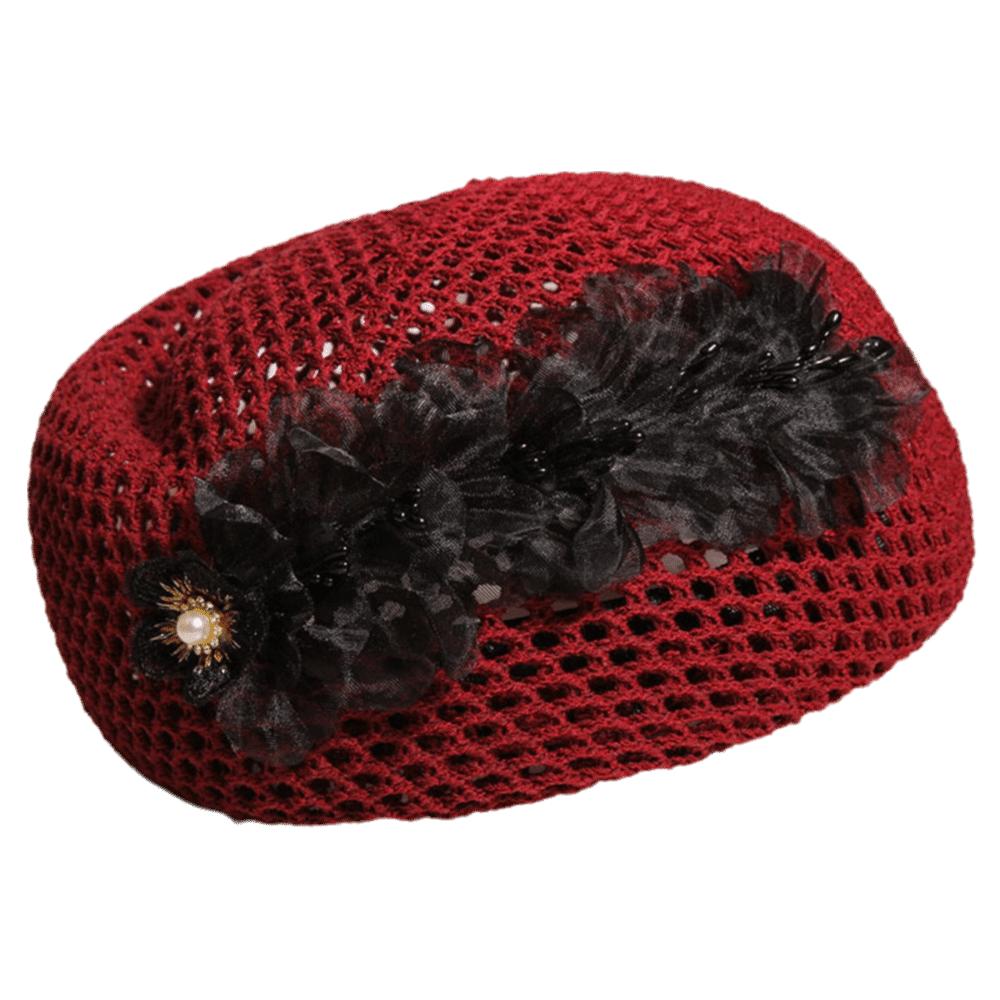 Ethnic Floral Painter hat French Women Knit Fabric Cap Elegant Hollow Out Beret Spring Floral Tail Dark Red
Ethnic Floral Painter hat French Women Knit Fabric Cap Elegant Hollow Out Beret Spring Floral Tail Dark Red