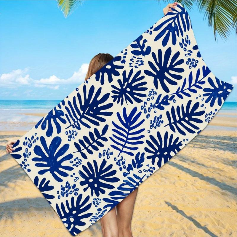 1 Large Blue and White Leaf Printed Beach Towel | Super Soft and Quick Drying Oversized Bath Towel, Navy Blue and White Modern W30*H60(CM)
1 Large Blue and White Leaf Printed Beach Towel | Super Soft and Quick Drying Oversized Bath Towel, Navy Blue and White Modern W30*H60(CM)