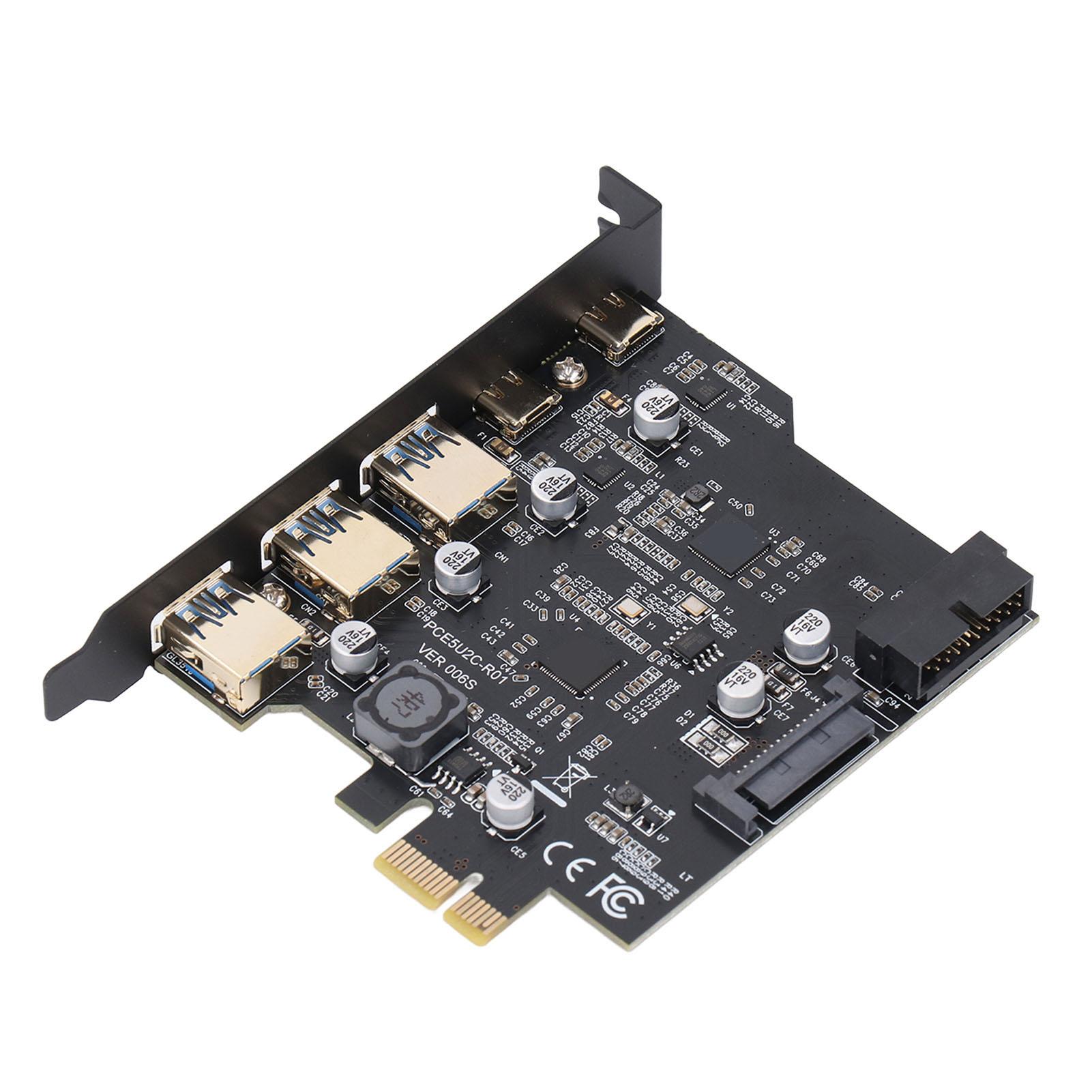 PCIe To USB 3.2 Card High Speed PCIe Expansion Card 5 Port Easy Installation 3 USB Type A Stable for Desktop PC for OS X чорний
PCIe To USB 3.2 Card High Speed PCIe Expansion Card 5 Port Easy Installation 3 USB Type A Stable for Desktop PC for OS X чорний