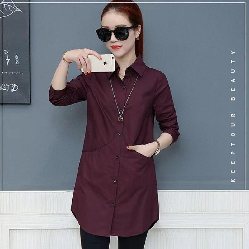 2023 Spring/Summer Versatile Long-Sleeve Mid-Length Shirt with Collar - Trendy and Fashionable Temperament XL
2023 Spring/Summer Versatile Long-Sleeve Mid-Length Shirt with Collar - Trendy and Fashionable Temperament XL