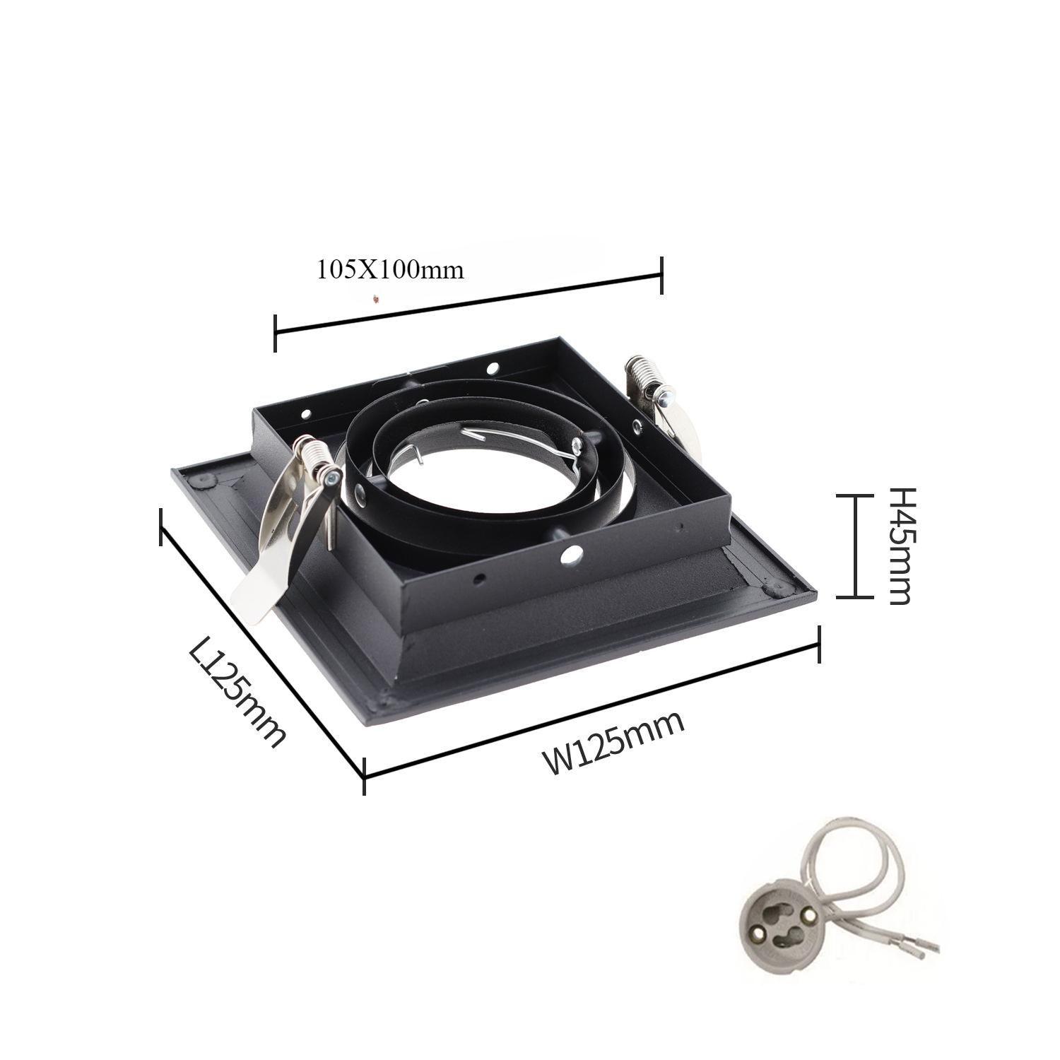 Square Recessed Light, Adjustable Black Ceiling Lamp, GU10 MR16 LED Spotlight Holder, Halogen Built-in Fixture
Square Recessed Light, Adjustable Black Ceiling Lamp, GU10 MR16 LED Spotlight Holder, Halogen Built-in Fixture