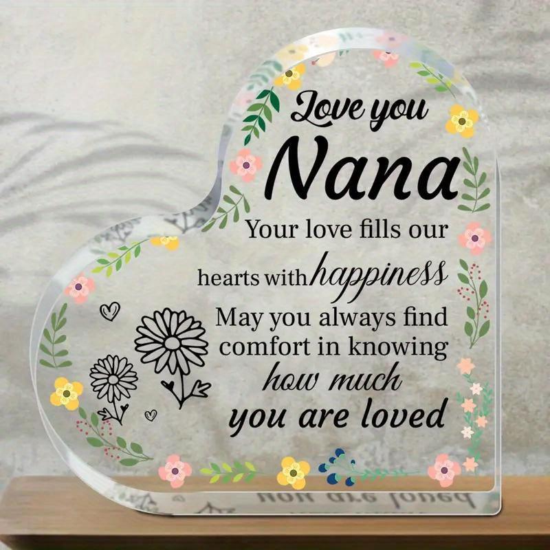 2D Flat Love You Nana Heart-Shaped Acrylic Desktop Decorative Plaque, Floral Design, Home Decor Plaque Hanging Wall Art Decorative Garden Decoration 10*10CM
2D Flat Love You Nana Heart-Shaped Acrylic Desktop Decorative Plaque, Floral Design, Home Decor Plaque Hanging Wall Art Decorative Garden Decoration 10*10CM