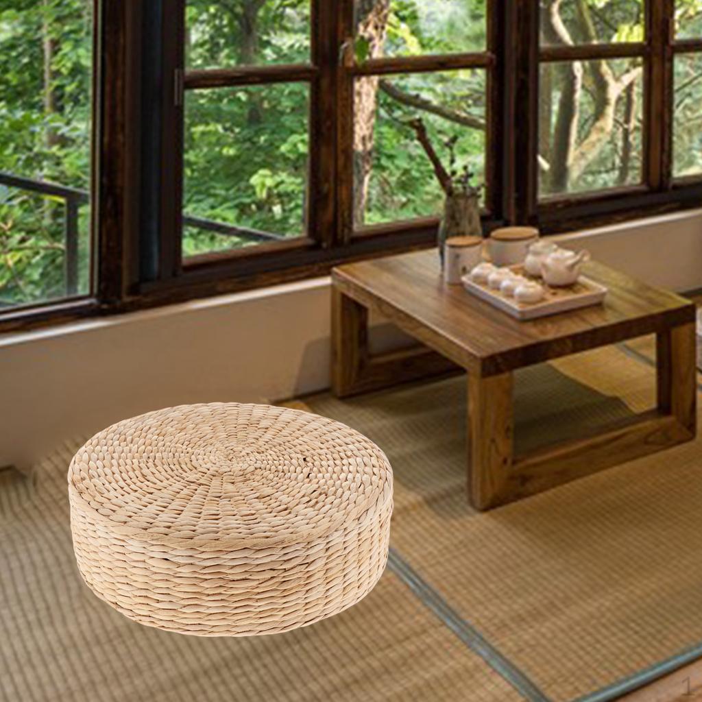 Floor Seat Cushion, Round Pouf Tatami Cushion Hand-Woven Straw Mat Yoga Meditation Pad Dia. 50cm
Floor Seat Cushion, Round Pouf Tatami Cushion Hand-Woven Straw Mat Yoga Meditation Pad Dia. 50cm