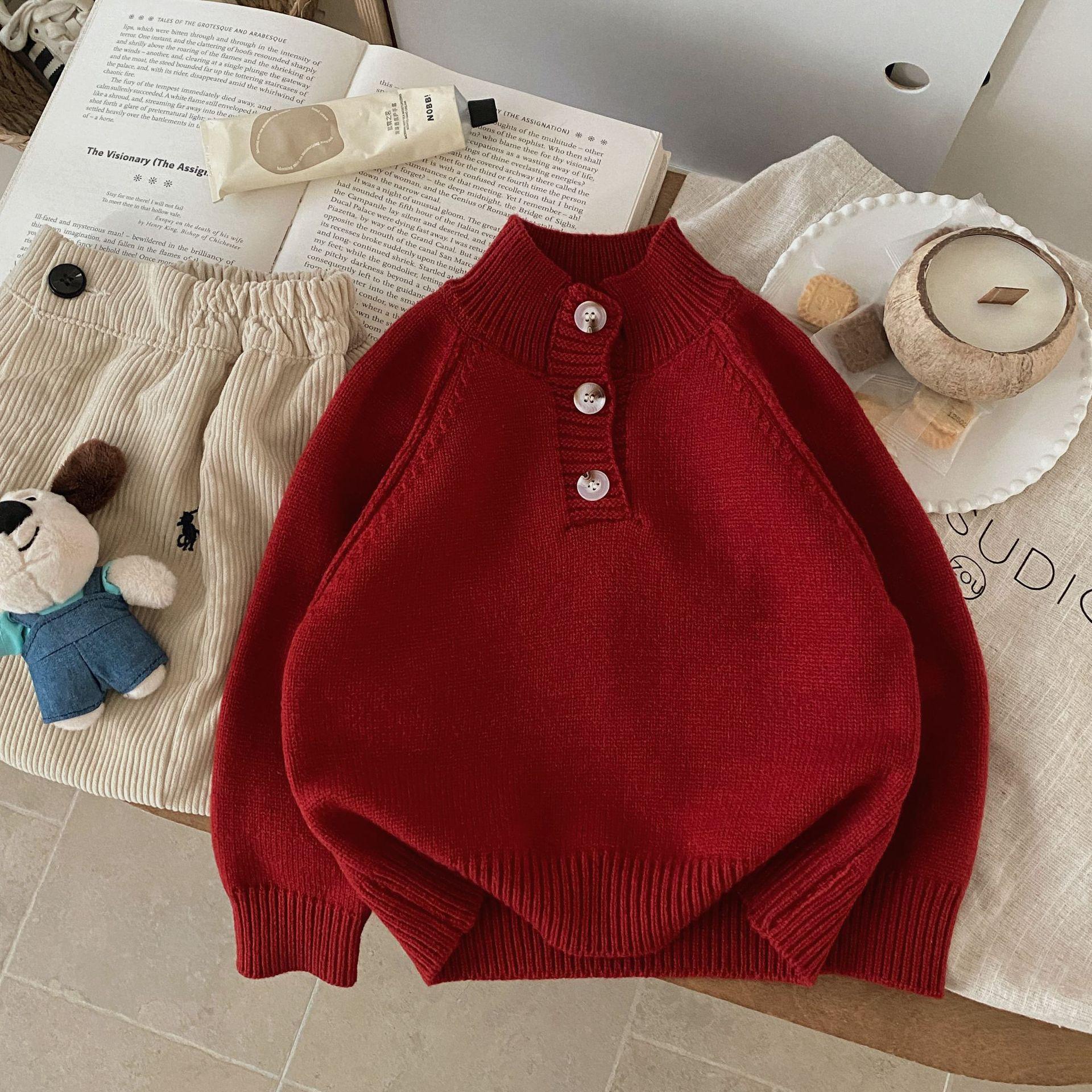 Autumn/Winter Toddler Roll Neck Thick Sweater: Versatile Three-Button Pullover for Boys and Girls 110cm червоний
Autumn/Winter Toddler Roll Neck Thick Sweater: Versatile Three-Button Pullover for Boys and Girls 110cm червоний