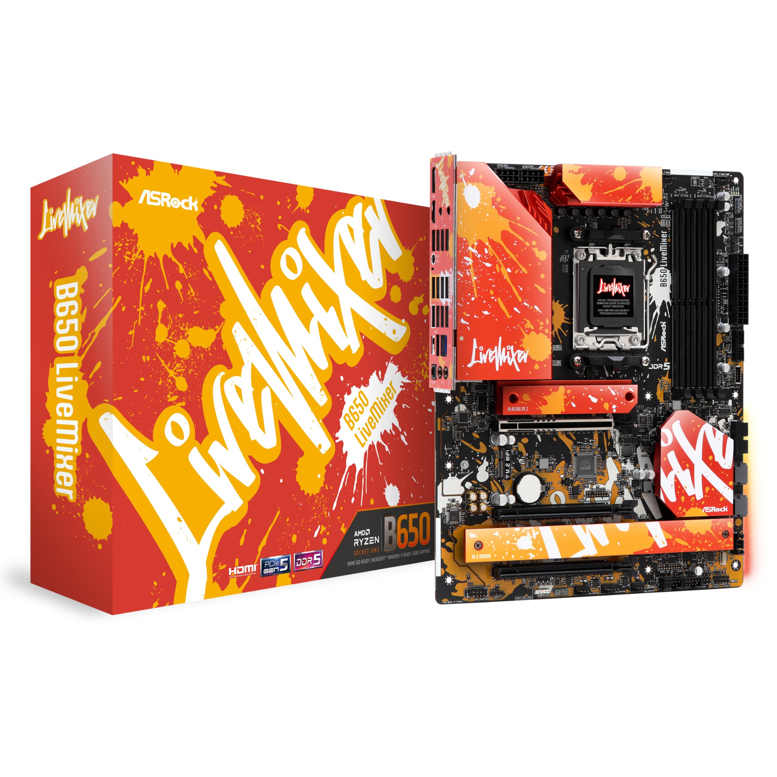 Материнська плата ASRock B650 LiveMixer, сумісна з процесором серії AMD Ryzen 7000 B650E Материнська плата ATX Авторизований дистриб’ютор (Розетка AM5) [Вітчизняний
Материнська плата ASRock B650 LiveMixer, сумісна з процесором серії AMD Ryzen 7000 B650E Материнська плата ATX Авторизований дистриб’ютор (Розетка AM5) [Вітчизняний