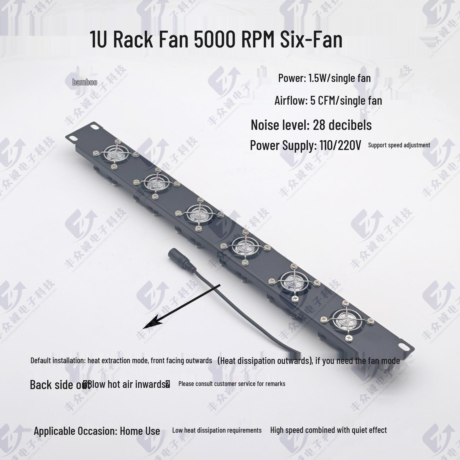 1U Rack-Mounted Fan Panel with Adjustable Speed for High Airflow Server Cooling, 110V-220V.
1U Rack-Mounted Fan Panel with Adjustable Speed for High Airflow Server Cooling, 110V-220V.