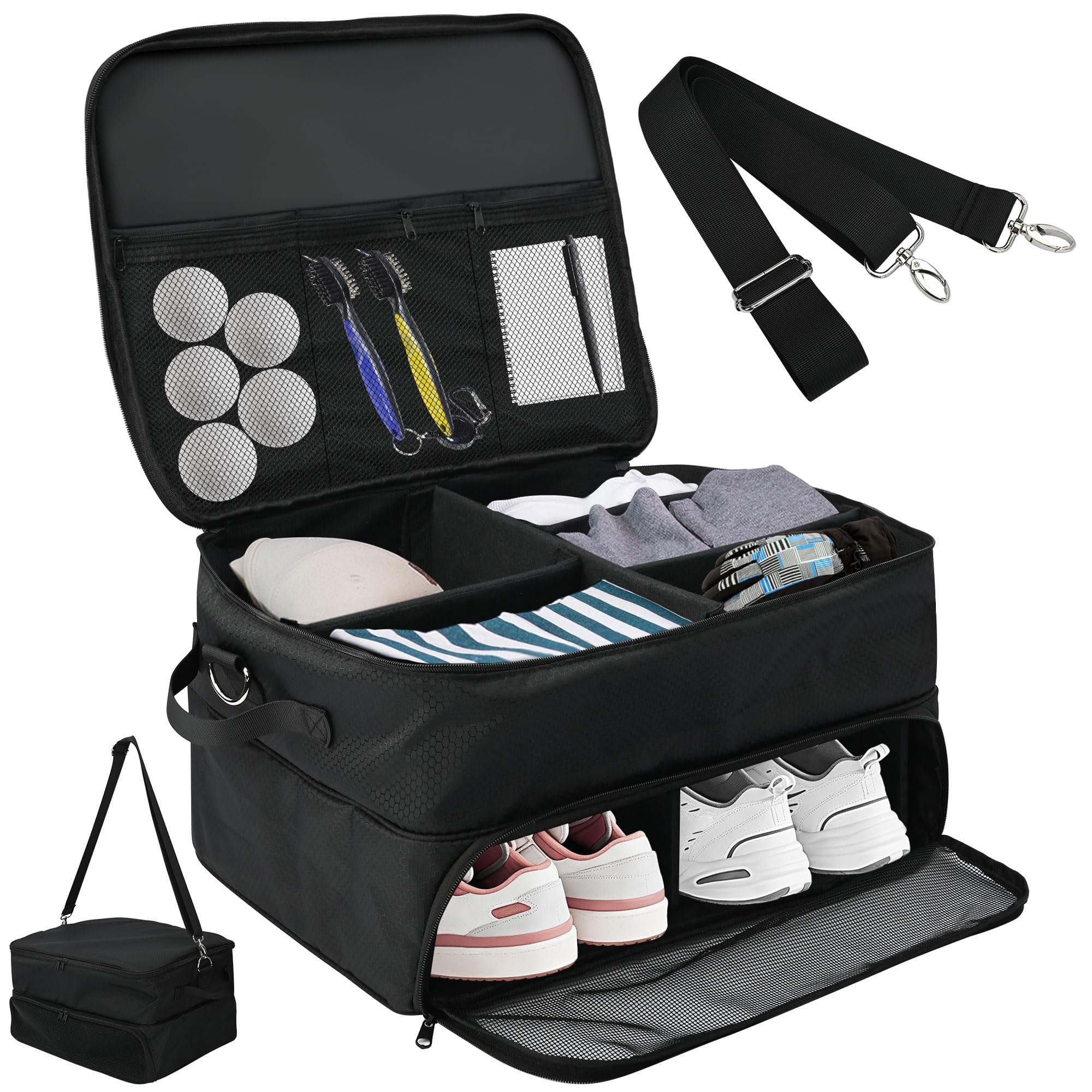 rloao Гольф Багажник Багажник с Раздельными Отделениями для Двух Пар Регулируемый Плечевой Большой Вместимости Хранение Багажа Автомобильная Сумка-Шкафчик для Гольфа для Мужчин чёрный
rloao Гольф Багажник Багажник с Раздельными Отделениями для Двух Пар Регулируемый Плечевой Большой Вместимости Хранение Багажа Автомобильная Сумка-Шкафчик для Гольфа для Мужчин чёрный