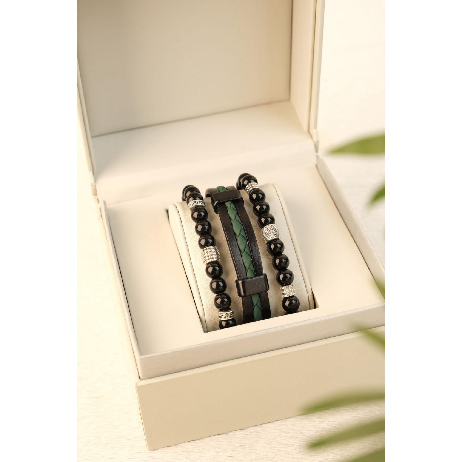 Handmade Men s Leather And Natural Stone Combination Bracelet Set Yüksek Direnç зелений
Handmade Men s Leather And Natural Stone Combination Bracelet Set Yüksek Direnç зелений