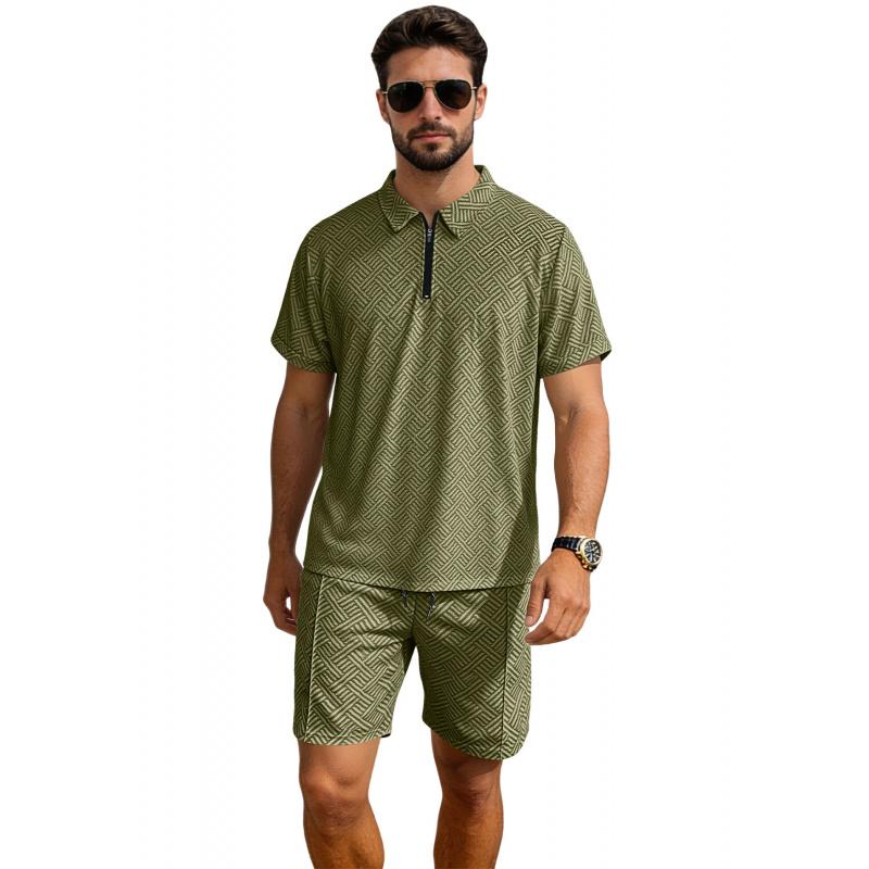 New European And American Summer Men S Polo Shirt With Zipper And Short Sleeves Vacation Casual Short Sleeve Shorts Set EUR 3XL темно-зелений колір
New European And American Summer Men S Polo Shirt With Zipper And Short Sleeves Vacation Casual Short Sleeve Shorts Set EUR 3XL темно-зелений колір