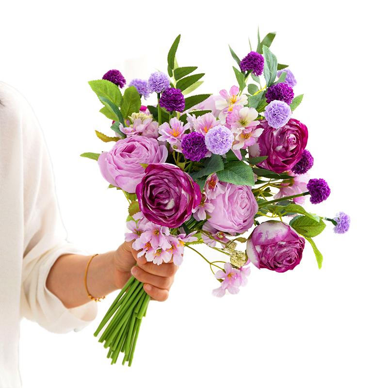 1Pc Artificial Flower Bride Bouquet Mixed Flowers Colorful Desktop decoration Scene Layout
1Pc Artificial Flower Bride Bouquet Mixed Flowers Colorful Desktop decoration Scene Layout