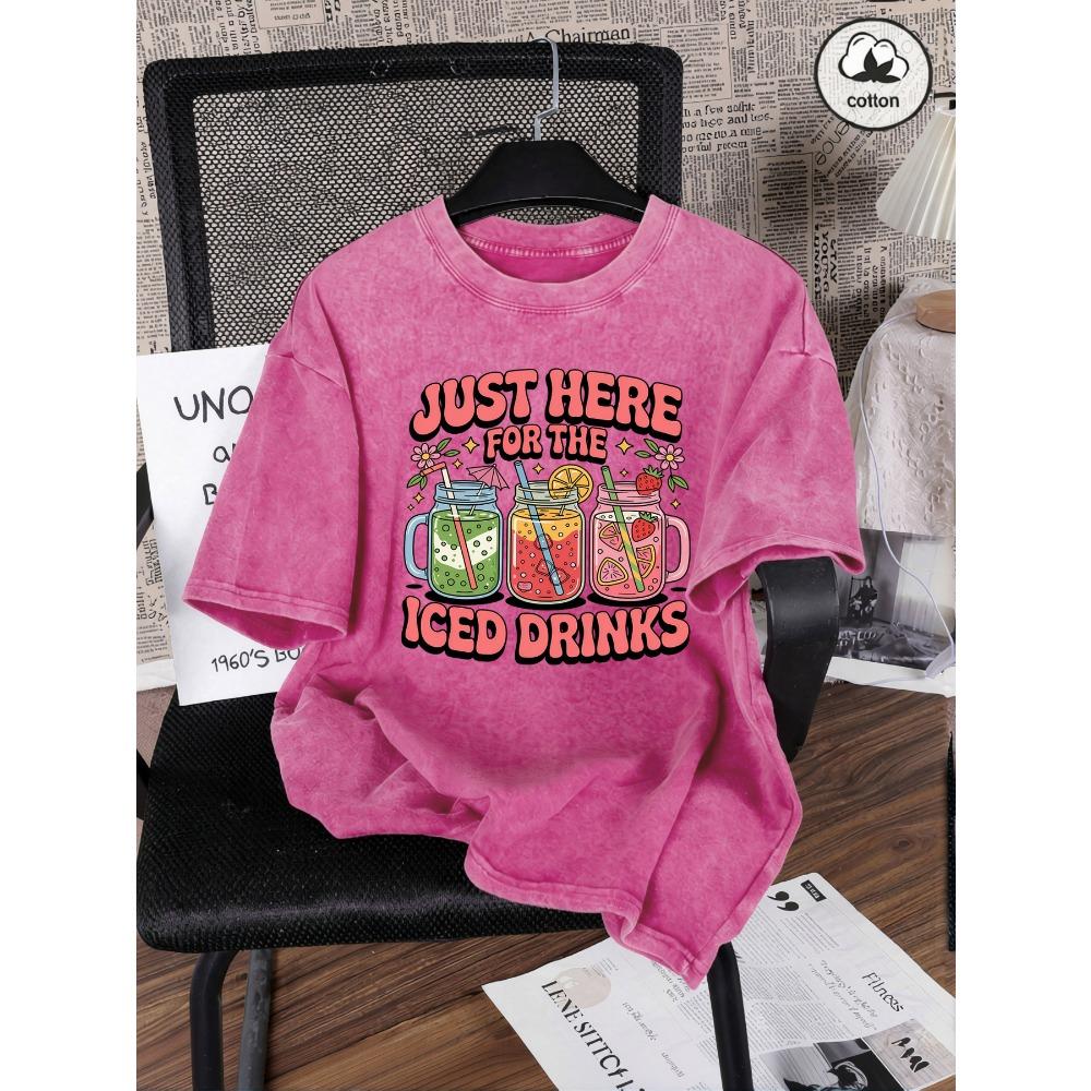 Just Here For The Lemon Iced Drinks Print Washed T-Shirt Woman Cotton Loose T Shirts Sport Clothes Summer Casual Top S
Just Here For The Lemon Iced Drinks Print Washed T-Shirt Woman Cotton Loose T Shirts Sport Clothes Summer Casual Top S
