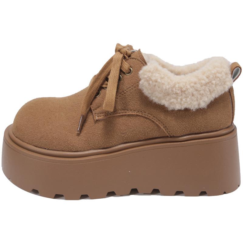 Fashion new European frosted leather lace-up wool cotton shoes small thick-soled muffin velvet loafboken shoes 39
Fashion new European frosted leather lace-up wool cotton shoes small thick-soled muffin velvet loafboken shoes 39