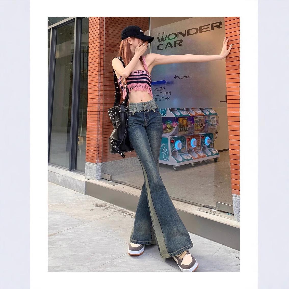 Retro High-Waisted Colorblock Denim Flare Pants for Women - Slimming Patchwork Design XXL
Retro High-Waisted Colorblock Denim Flare Pants for Women - Slimming Patchwork Design XXL