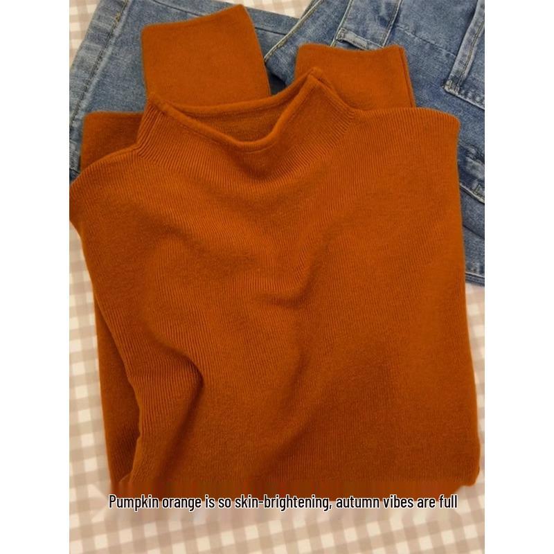 Petite Women s Orange Wool Semi-High Neck Long Sleeve Slimming Knitted Top for Fall/Winter One Size
Petite Women s Orange Wool Semi-High Neck Long Sleeve Slimming Knitted Top for Fall/Winter One Size