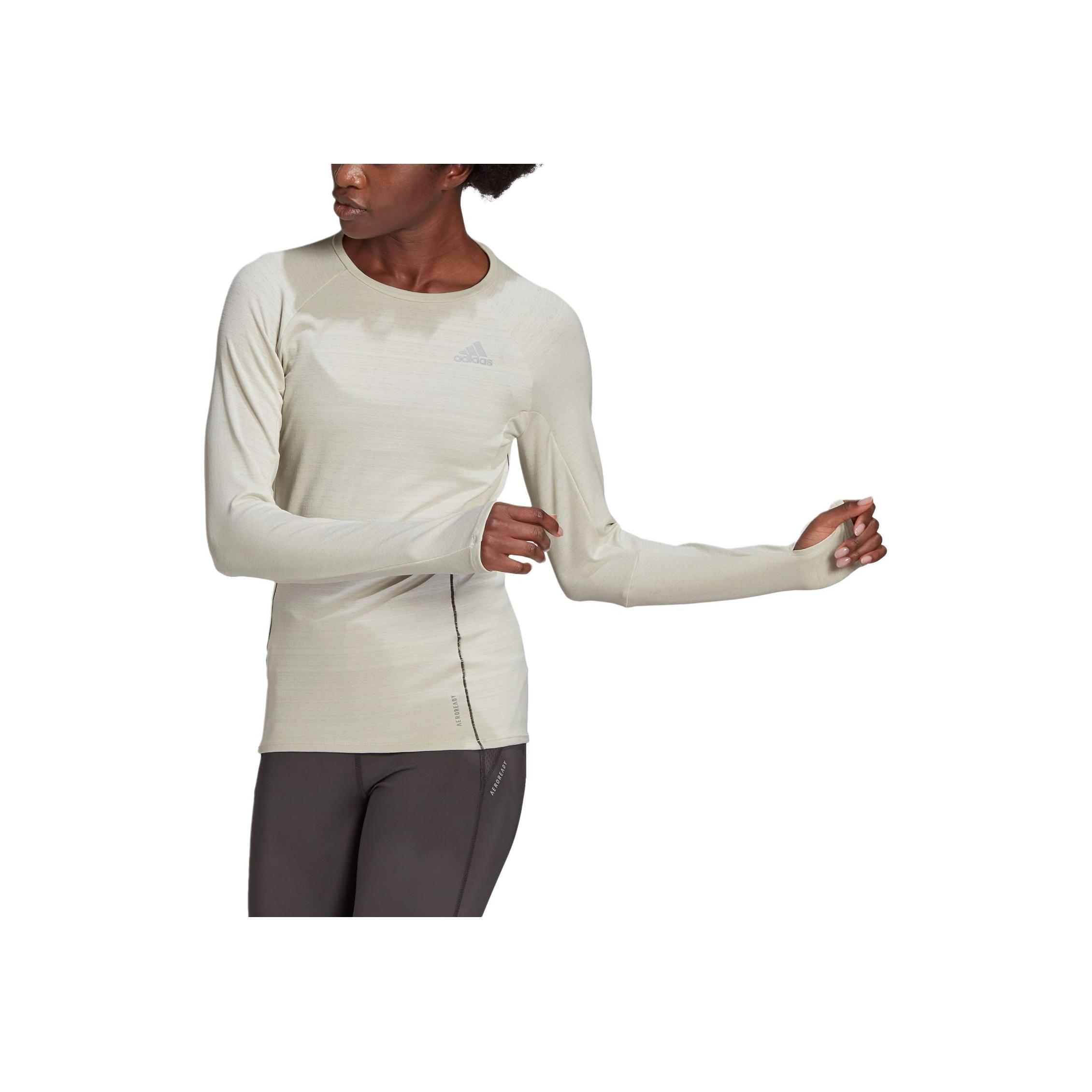 Adidas Беговая футболка Aeroready Adi с длинным рукавом и круглым вырезом, с полосатым логотипом, женская, зеленый, GJ9902 L
Adidas Беговая футболка Aeroready Adi с длинным рукавом и круглым вырезом, с полосатым логотипом, женская, зеленый, GJ9902 L