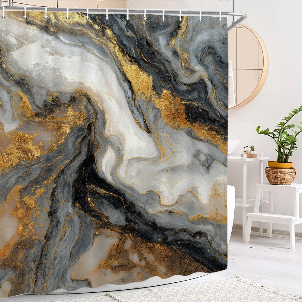 Artistic Abstract Marble Pattern Shower Curtain, Bathroom Decorative Shower Curtain, Waterproof Shower Curtain With Hooks W60H190(CM)-1 Pcs
Artistic Abstract Marble Pattern Shower Curtain, Bathroom Decorative Shower Curtain, Waterproof Shower Curtain With Hooks W60H190(CM)-1 Pcs