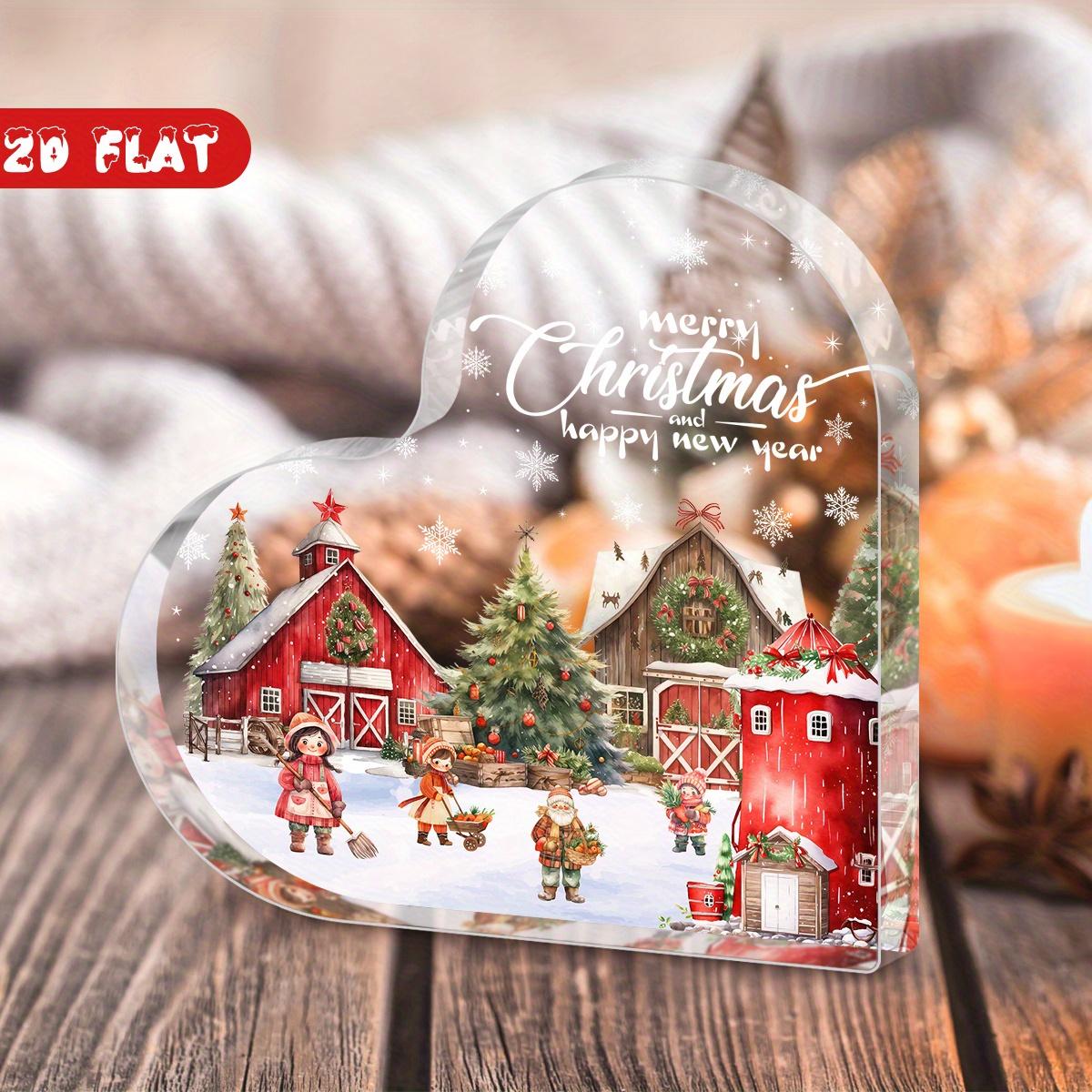 Merry Christmas Theme Acrylic Decorative Heart Shaped Ornaments, Christmas Tree, Snow Village, home Desktop Plaque Decoration, Christmas Gift, Home T 10*10cm
Merry Christmas Theme Acrylic Decorative Heart Shaped Ornaments, Christmas Tree, Snow Village, home Desktop Plaque Decoration, Christmas Gift, Home T 10*10cm