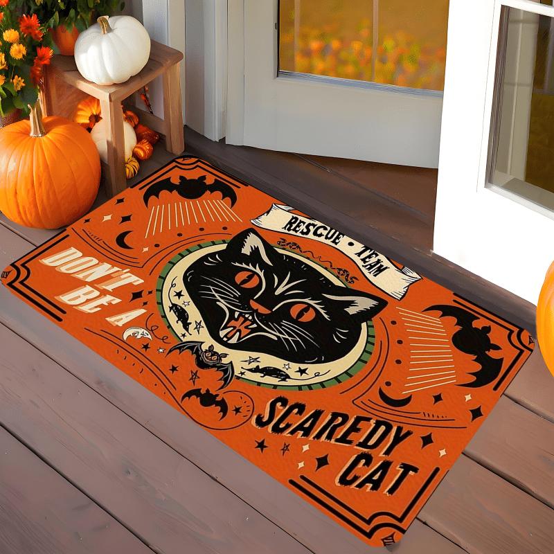 Halloween Don t Be a Scaredy Cat Doormat, Black Cat Bats Orange Rug, Spooky Farmhouse Door Carpet for Entryway 40x60cm
Halloween Don t Be a Scaredy Cat Doormat, Black Cat Bats Orange Rug, Spooky Farmhouse Door Carpet for Entryway 40x60cm