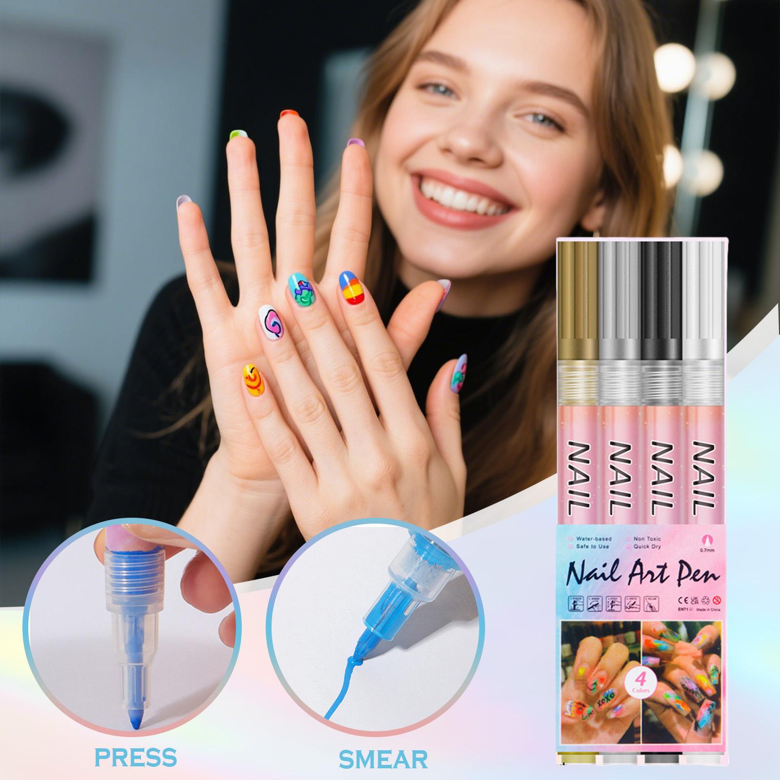 Drawing Pen Nail Painting Pen DIY Quick-drying Colored Pen For Drawing Flowers And Outlining 4 Colors16ml One Size
Drawing Pen Nail Painting Pen DIY Quick-drying Colored Pen For Drawing Flowers And Outlining 4 Colors16ml One Size