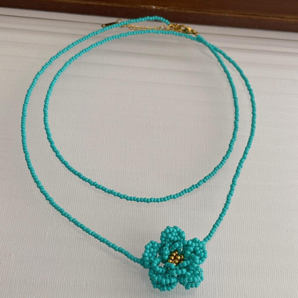 Cute Romantic Long Double Layered Sweater Chain Chokers For Women Candy Color Miyuki Beads Strand Flower Pendant Necklaces 68cm синій
Cute Romantic Long Double Layered Sweater Chain Chokers For Women Candy Color Miyuki Beads Strand Flower Pendant Necklaces 68cm синій